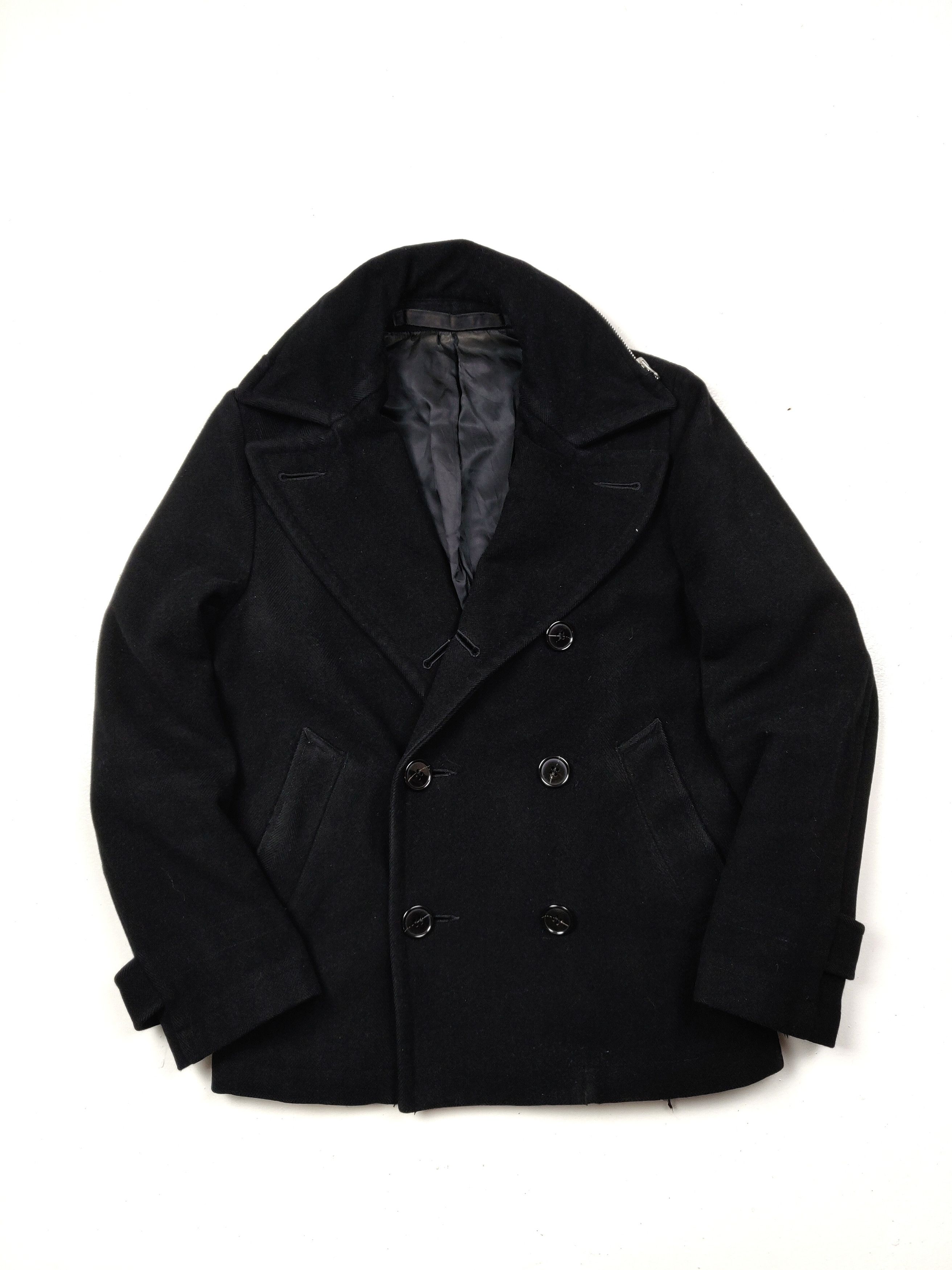 CABANE de ZUCCa Cabane De Zucca Black Hooded Wool Double Breasted Button Size US M / EU 48-50 / 2 - 1 Thumbnail