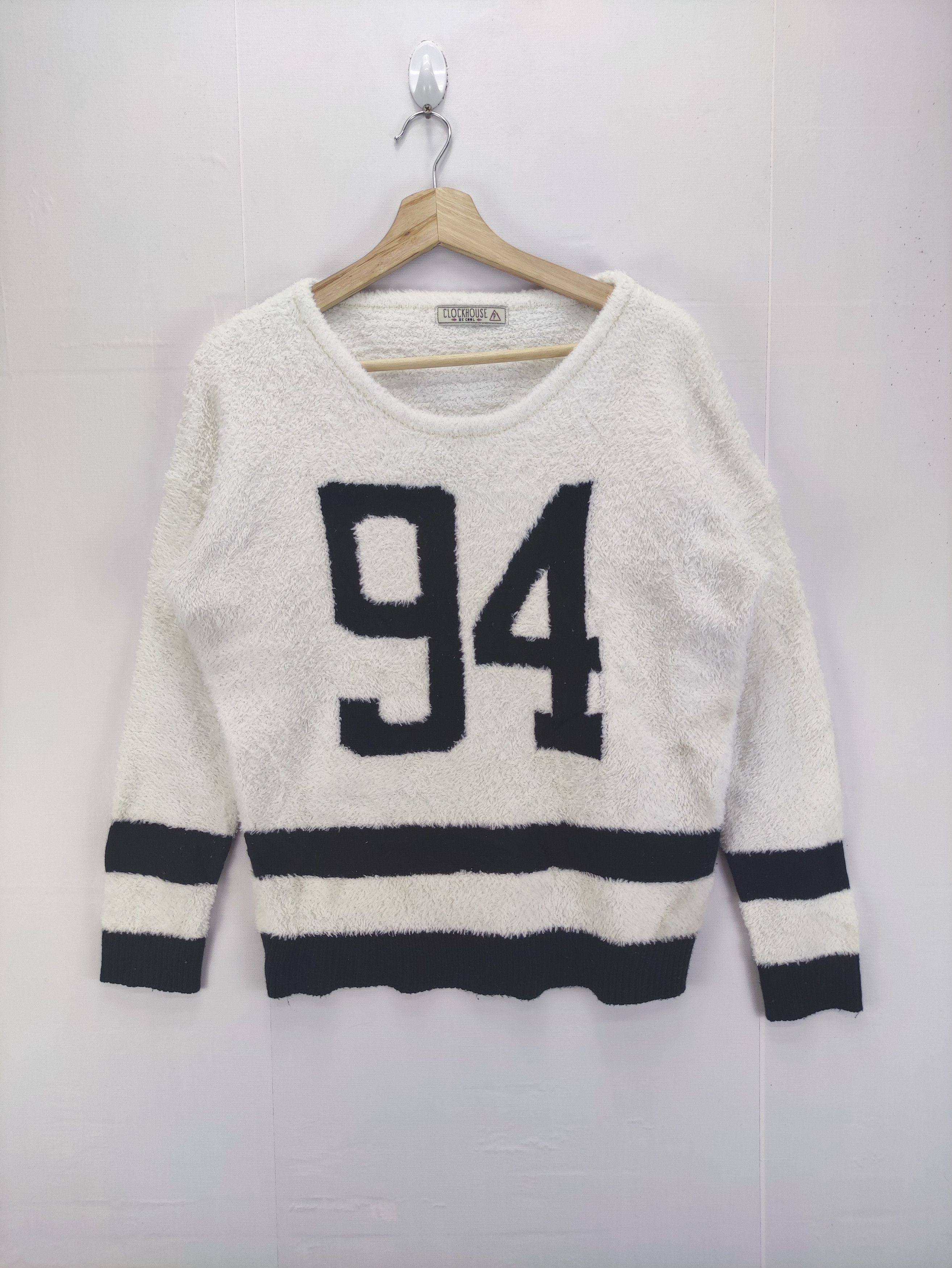 image of Vintage Sweater Fleece By Clock House in White, Women's (Size Medium)