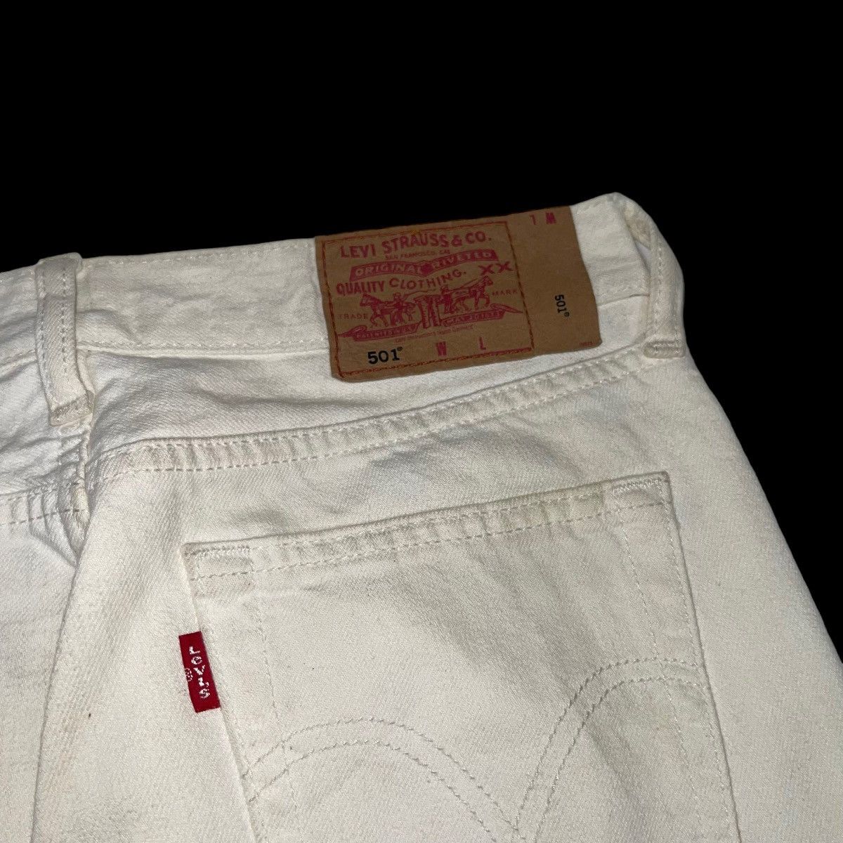 Levi's × Levi's Vintage Clothing × Vintage Vintage 90s Levi's 501 White Denim Jeans Size US 29 - 5 Thumbnail