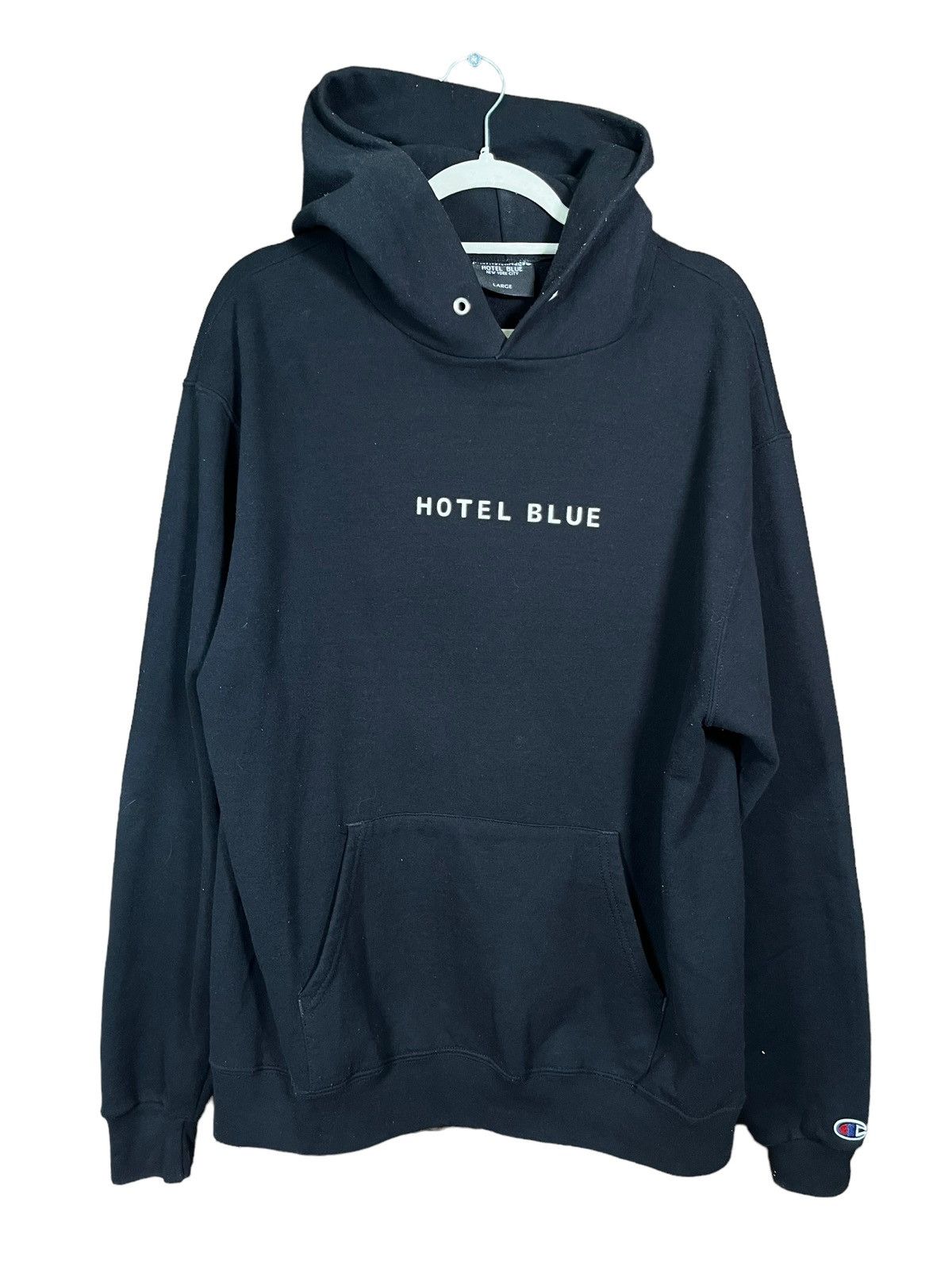 Champion Hotel Blue x Champion New York Hoodie Grailed
