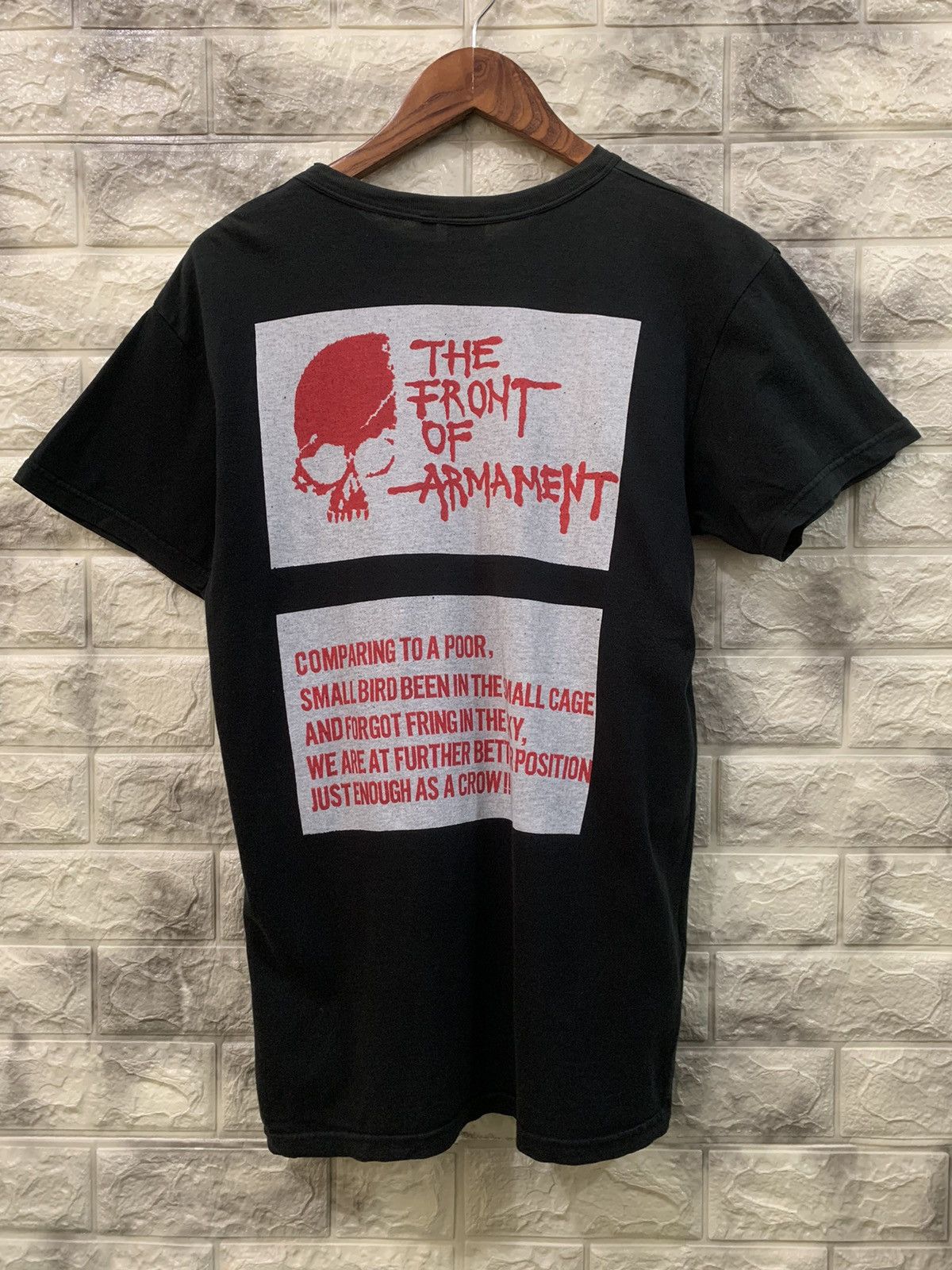 image of Racing x Vintage The Front Of Armaments Tee in Black, Men's (Size Medium)