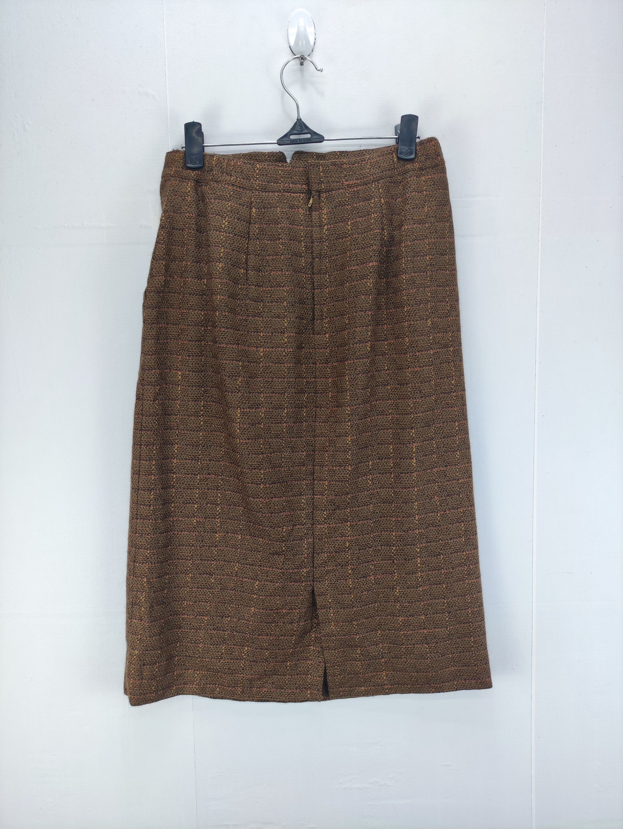 Designer × Vintage Vintage Christian Ada Wool Midi Skirt Size 26" / US 2 / IT 38 - 9 Thumbnail