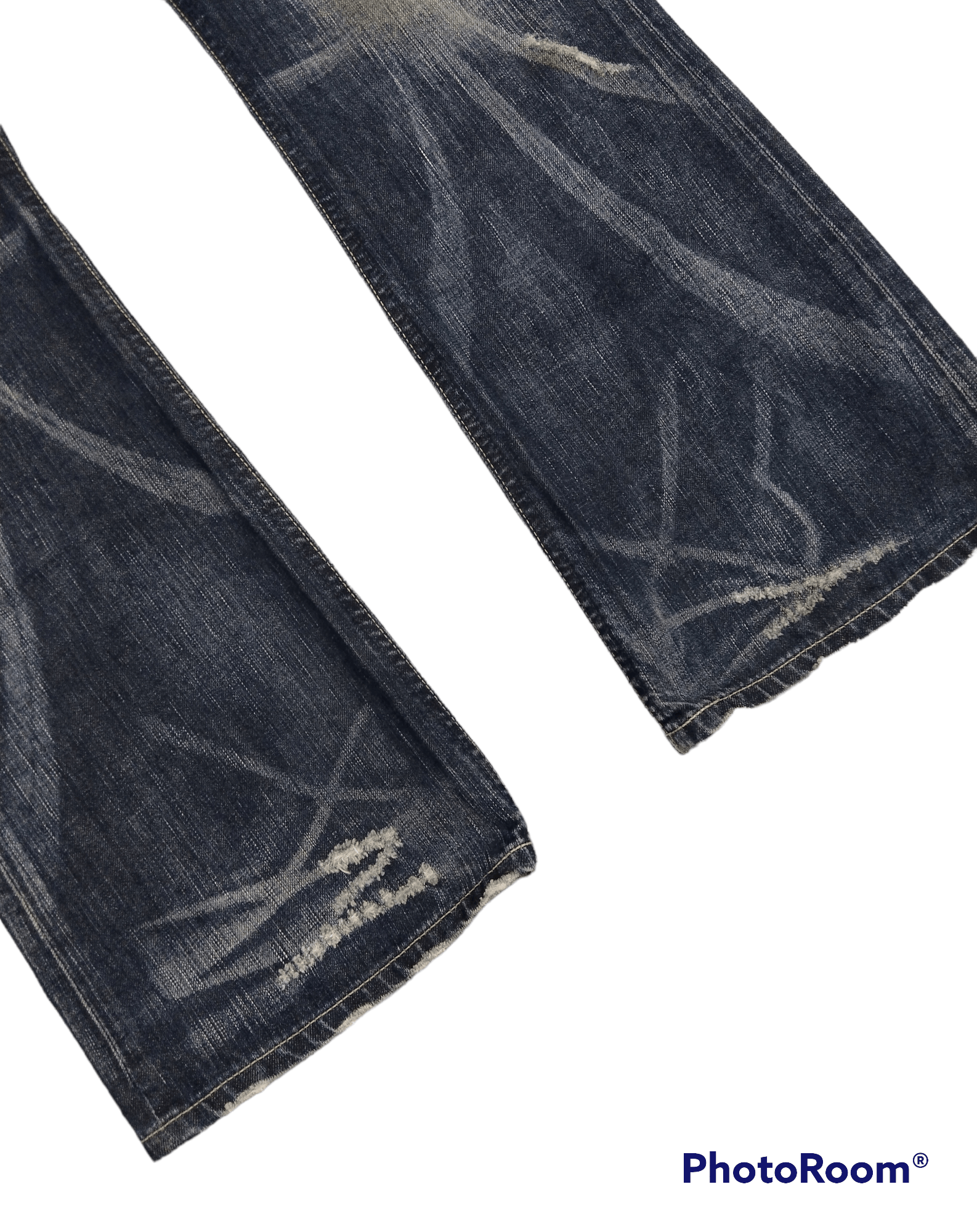 Edwin FLARE🔥SUPER SICK RIPED EDWIN DENIM PANTS Size US 32 / EU 48 - 6 Thumbnail