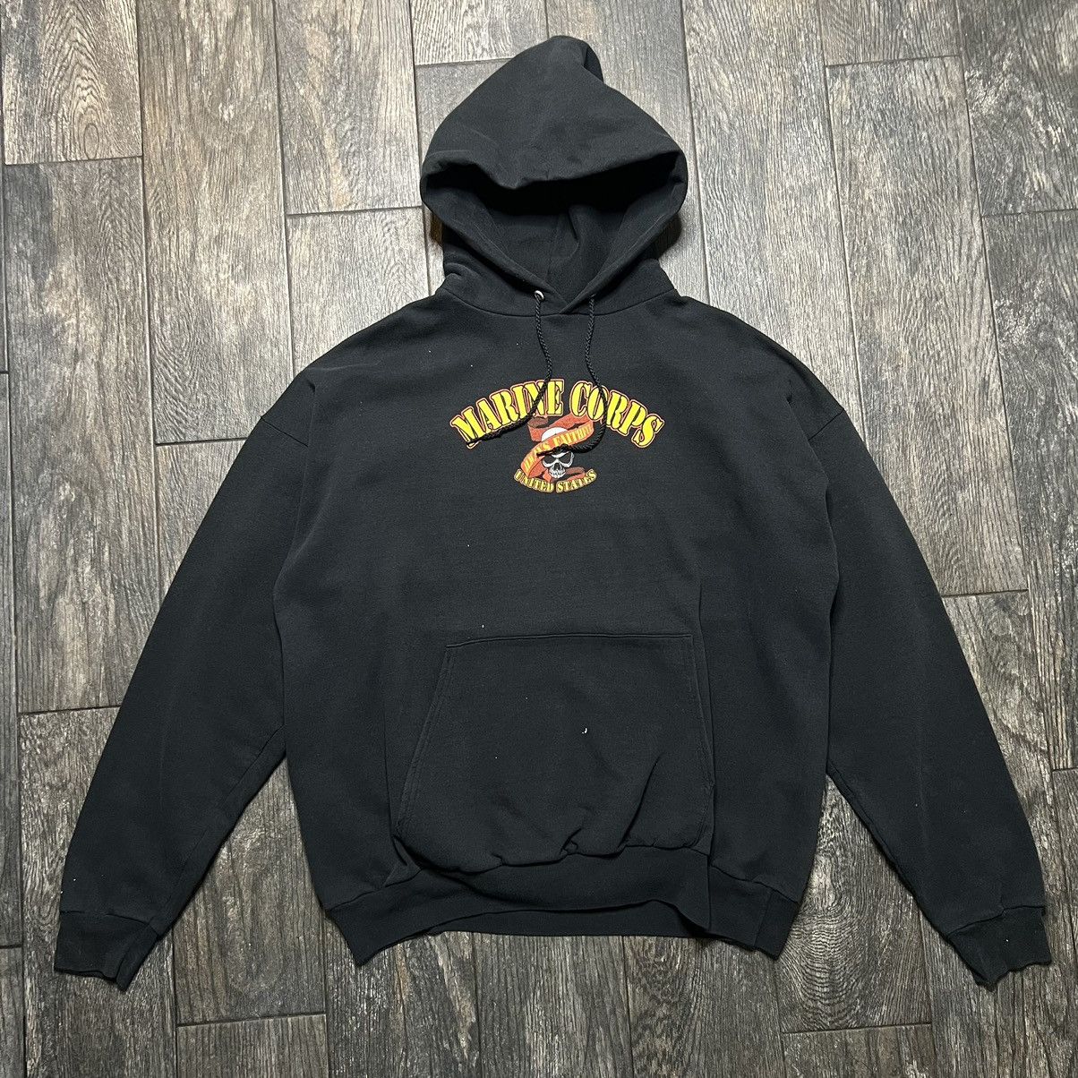 Vintage Vintage USMC marine corps hoodie Size US XL / EU 56 / 4 - 3 Thumbnail