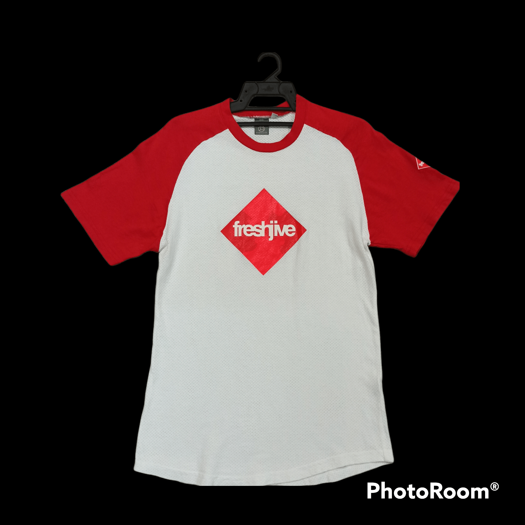 image of Steals Freshjive Mesh See Tshirt Big Logo in White/Red, Men's (Size Small)