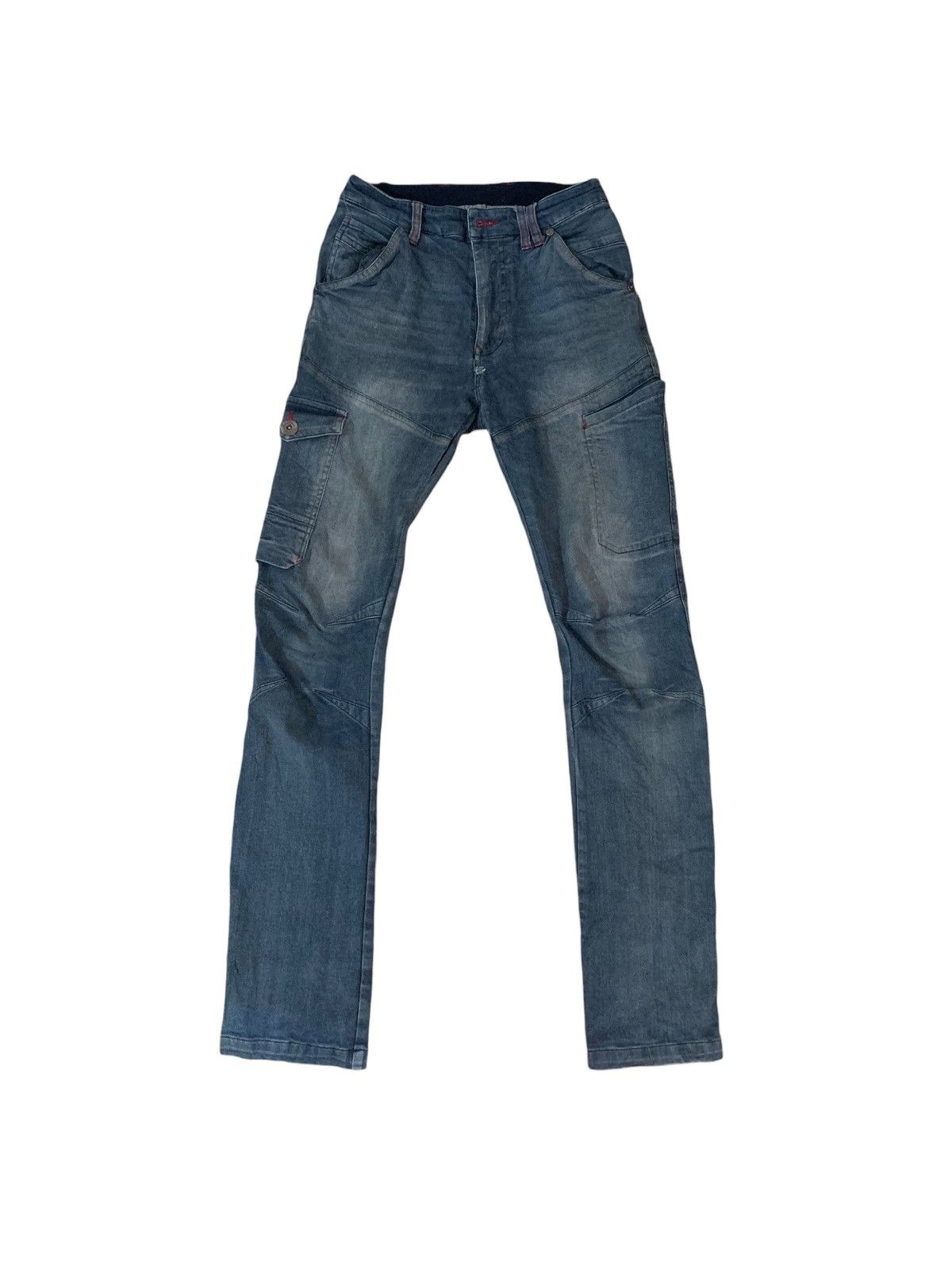 image of Racing x Utility Pro Wear Japanese Fieldcore Cargo Style Denim Pants in Blue, Men's (Size 28)