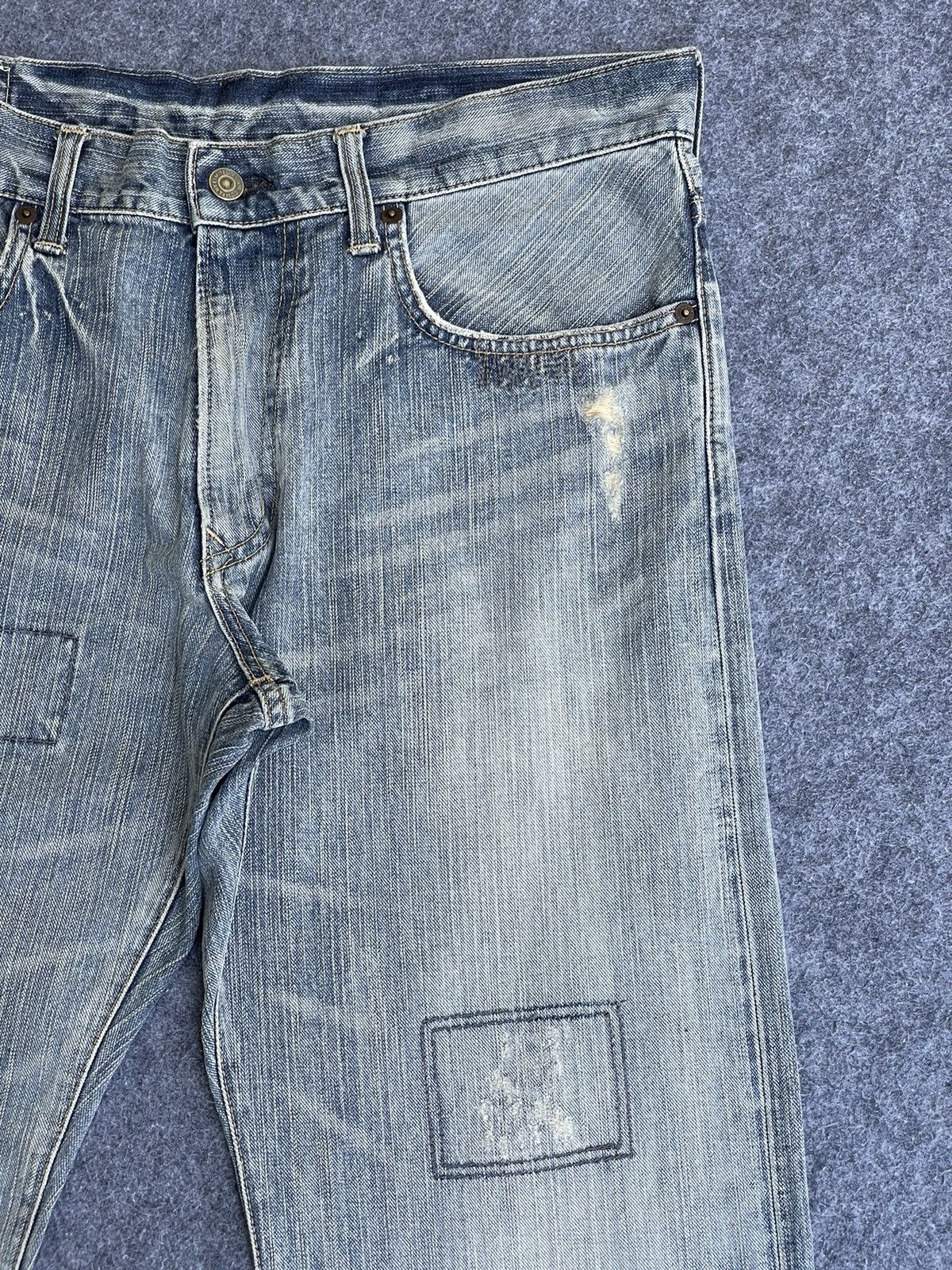 Edwin Rare🔥Japanese Edwin Patchwork Distressed Denim Size US 36 / EU 52 - 5 Thumbnail