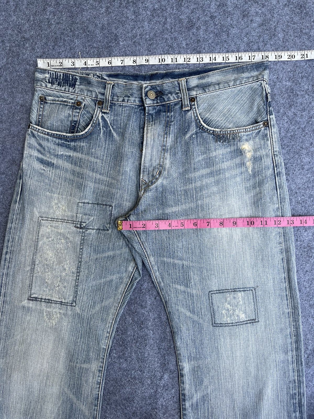 Edwin Rare🔥Japanese Edwin Patchwork Distressed Denim Size US 36 / EU 52 - 11 Thumbnail