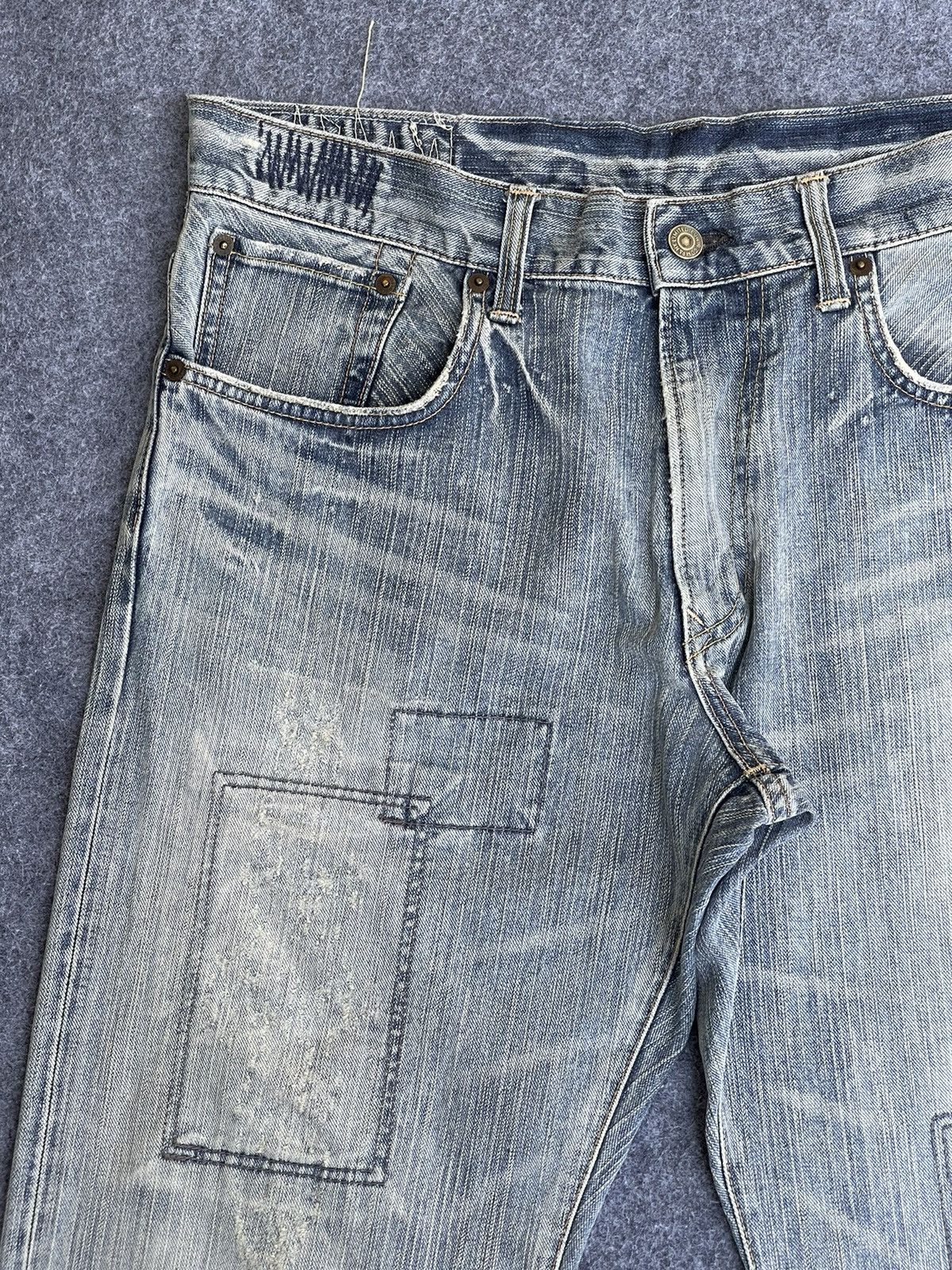 Edwin Rare🔥Japanese Edwin Patchwork Distressed Denim Size US 36 / EU 52 - 4 Thumbnail
