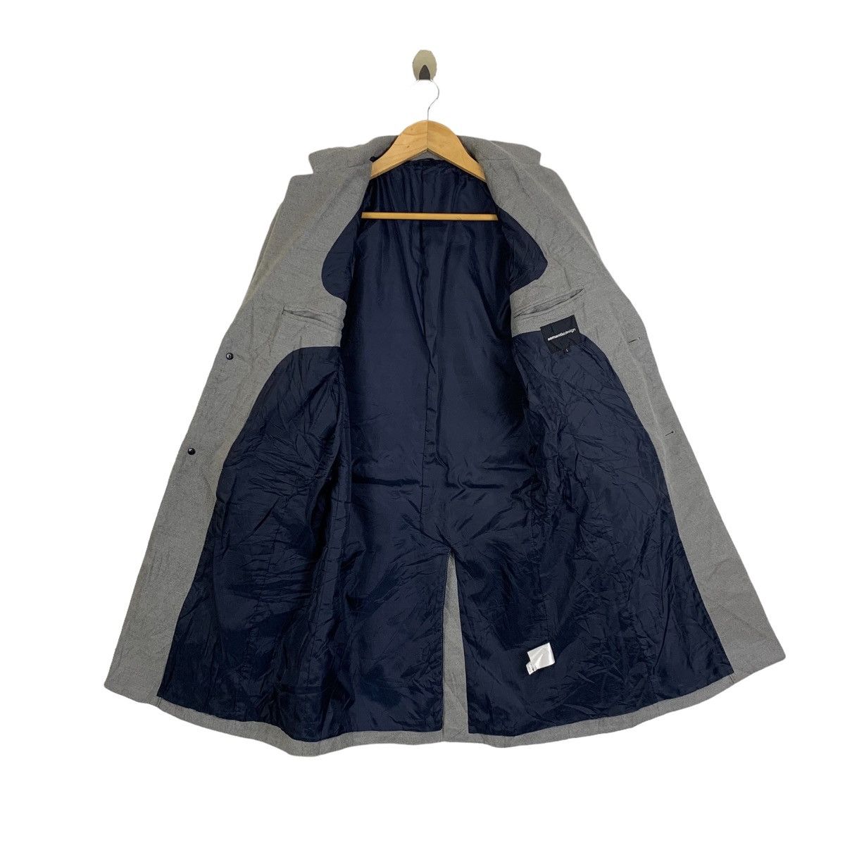 Japanese Brand SEMANTIC DESIGN Japanese Brand Design Wool Long Coat Jacket Size US L / EU 52-54 / 3 - 3 Thumbnail
