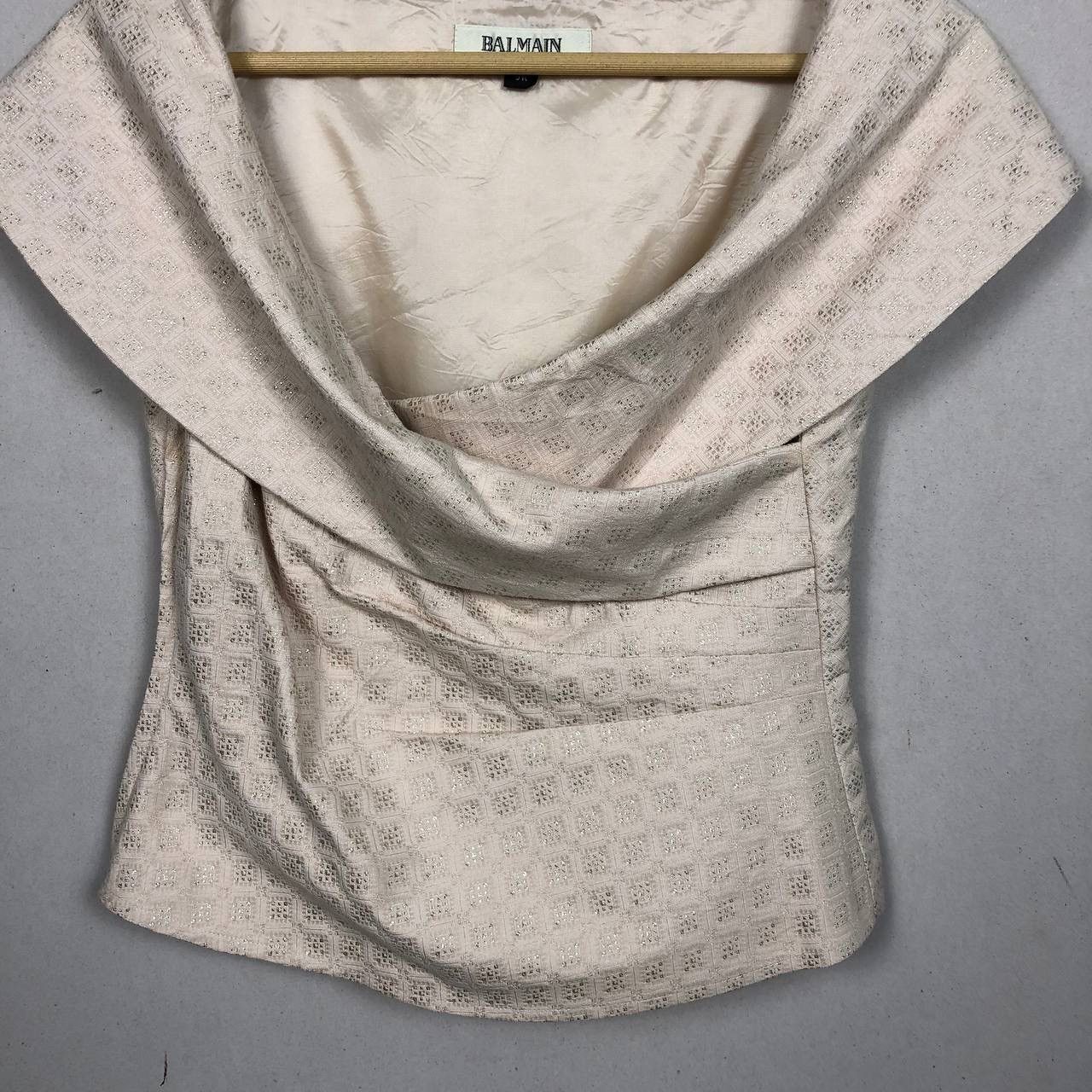 Balmain Balmain Crop Top Blouse Beige Size S / US 4 / IT 40 - 5 Thumbnail