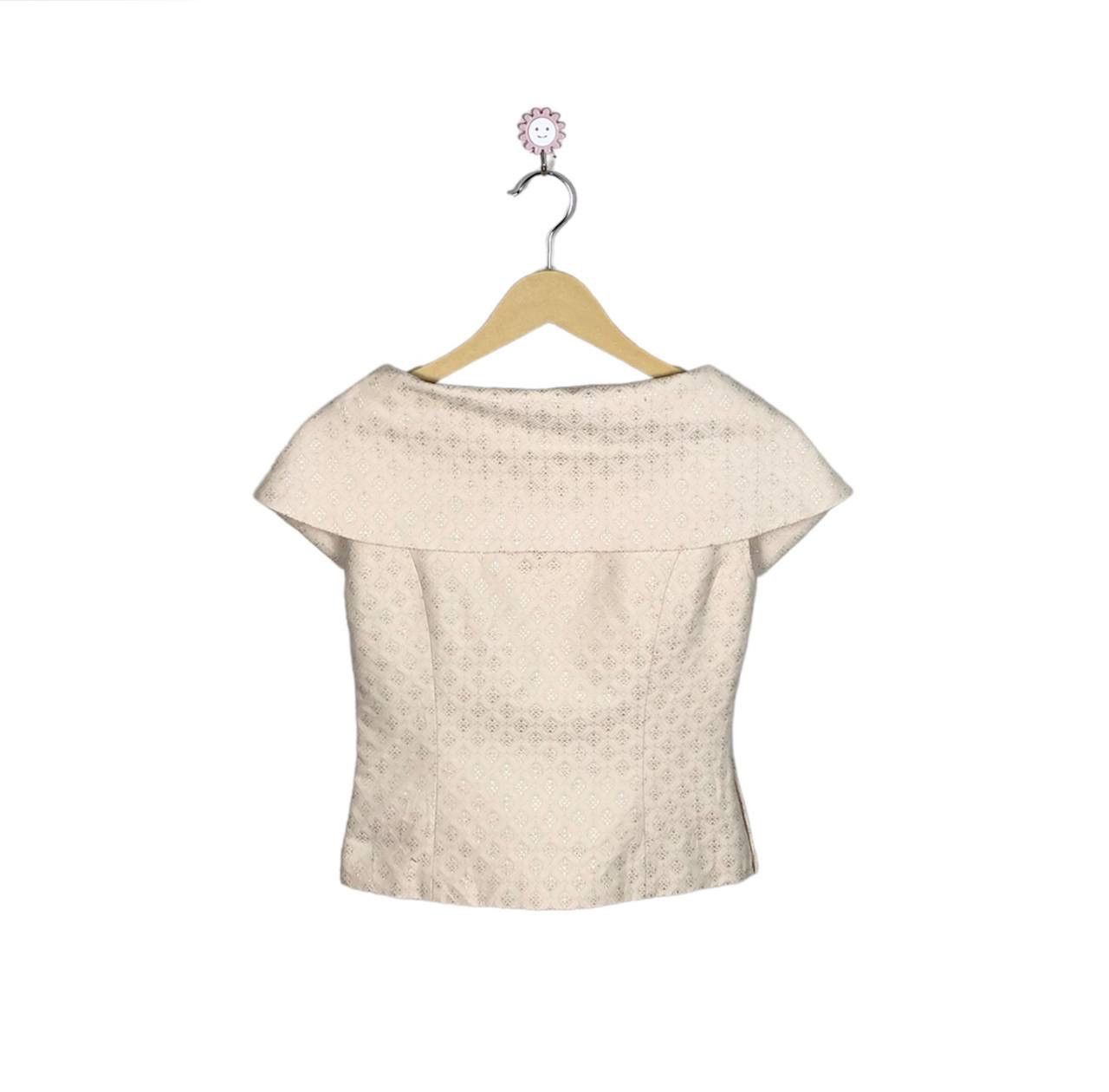 Balmain Balmain Crop Top Blouse Beige Size S / US 4 / IT 40 - 2 Thumbnail