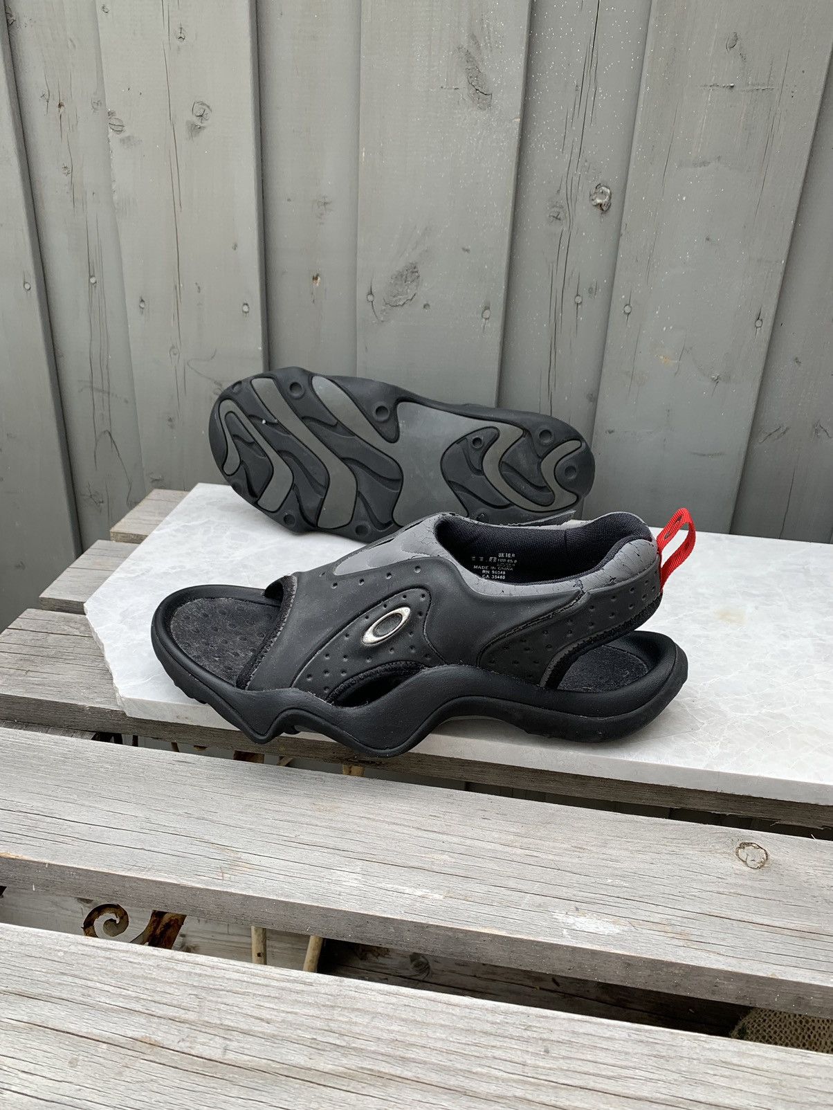 Pre-owned Archival Clothing X Oakley 2000s Oakley Smoke Sandals Vintage Slip On Mule Shoes Clog 11 In Black