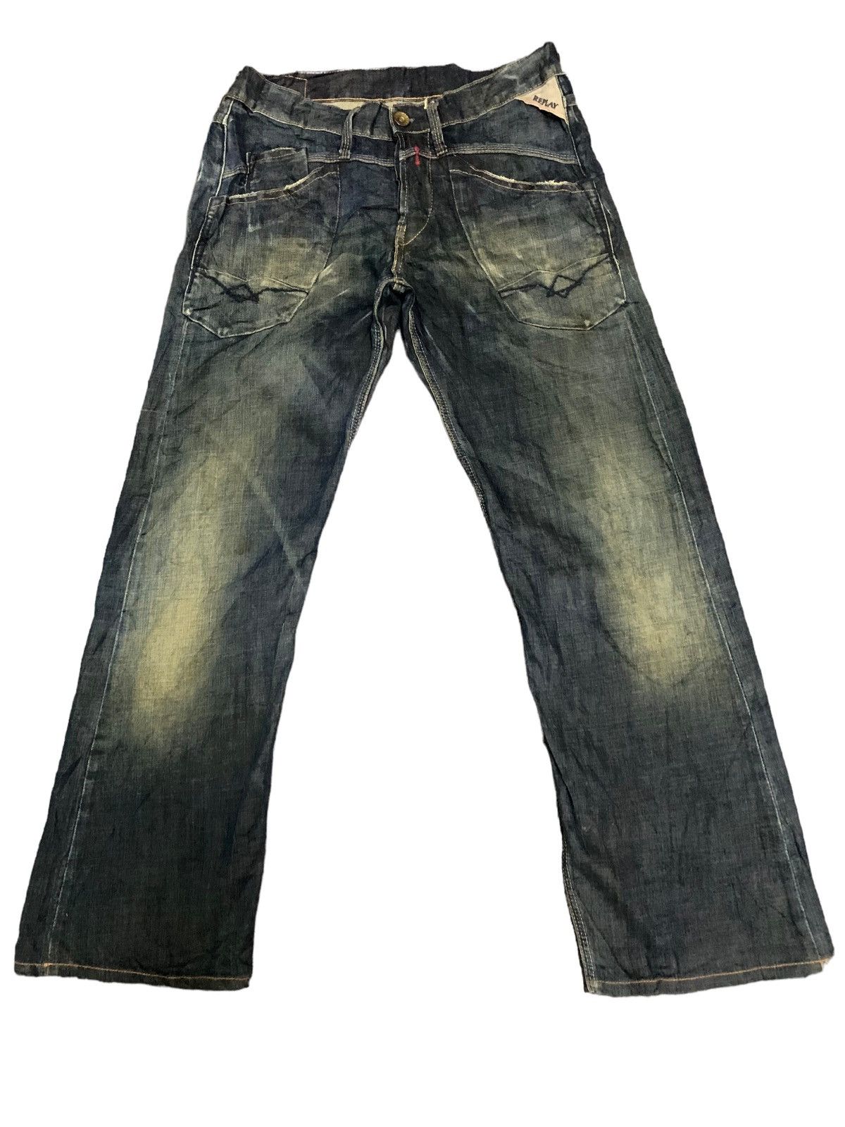 If Six Was Nine × Replay Vintage Replay Distress Style Bush Denim Jeans Size US 32 / EU 48 - 4 Thumbnail