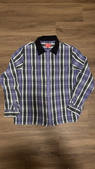 Supreme Plaid Thermal Zip Up Shirt | Grailed