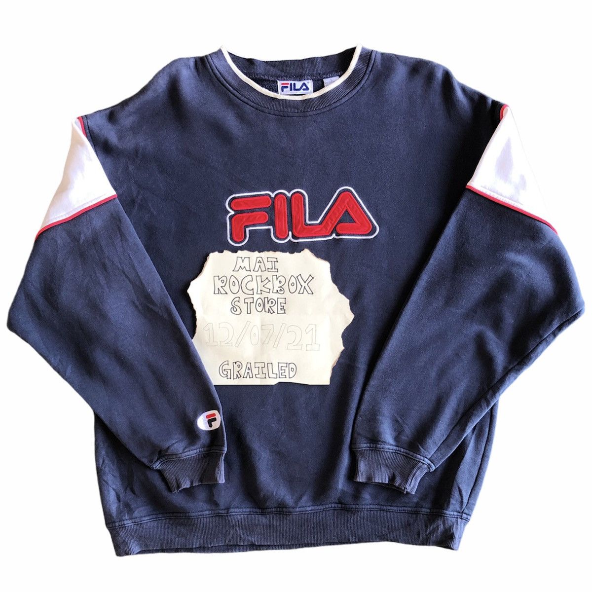 Fila Vintage Fila Spellout Big Logo Embroidered Sweatshirt Size US XL / EU 56 / 4 - 1 Thumbnail