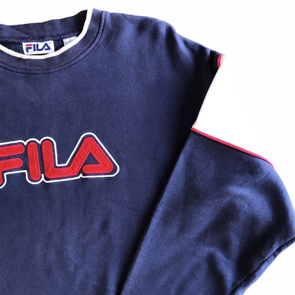 Fila Vintage Fila Spellout Big Logo Embroidered Sweatshirt Size US XL / EU 56 / 4 - 2 Thumbnail