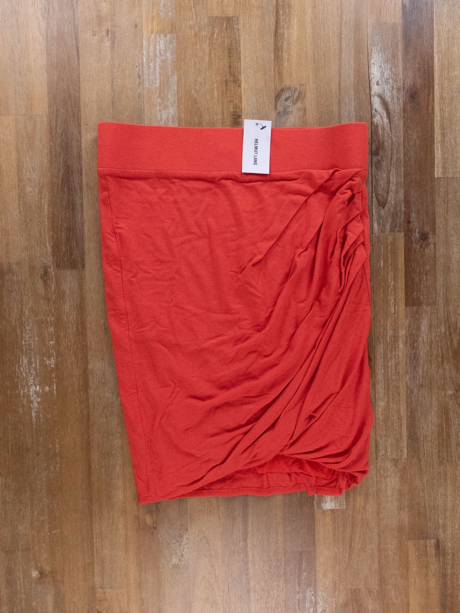 Helmut Lang HELMUT LANG vein red modal wool draped tube skirt Medium Size 28" / US 6 / IT 42 - 4 Thumbnail