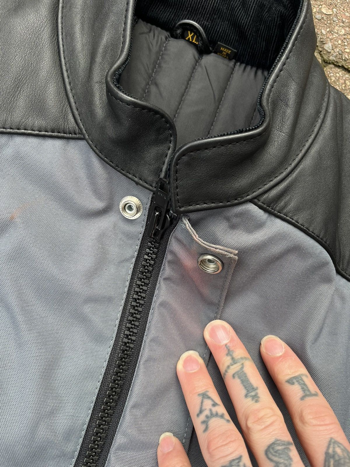 Hein Gericke Vintage Hein Gericke Leather Grey Bomber Jacket Size US XL / EU 56 / 4 - 4 Thumbnail