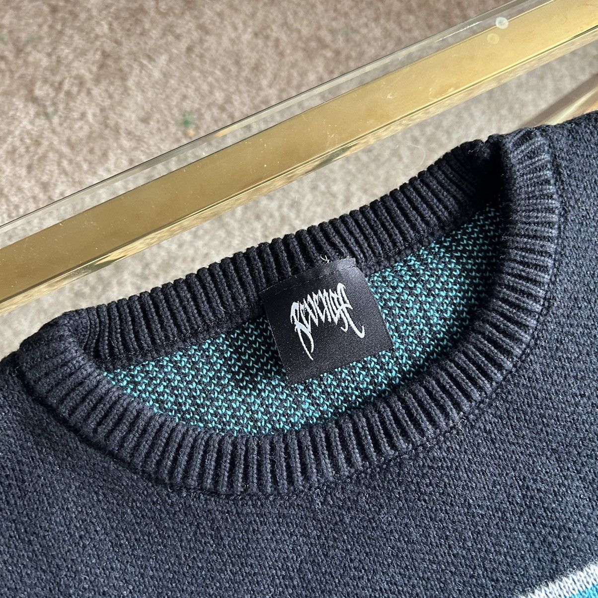 Revenge COLOR BLOCK SPORT KNiT SWEATER POWDER BLUE BANNER LOGO Size US XL / EU 56 / 4 - 5 Thumbnail