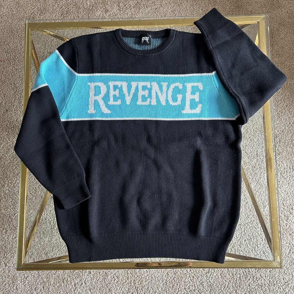 Revenge COLOR BLOCK SPORT KNiT SWEATER POWDER BLUE BANNER LOGO Size US XL / EU 56 / 4 - 2 Thumbnail