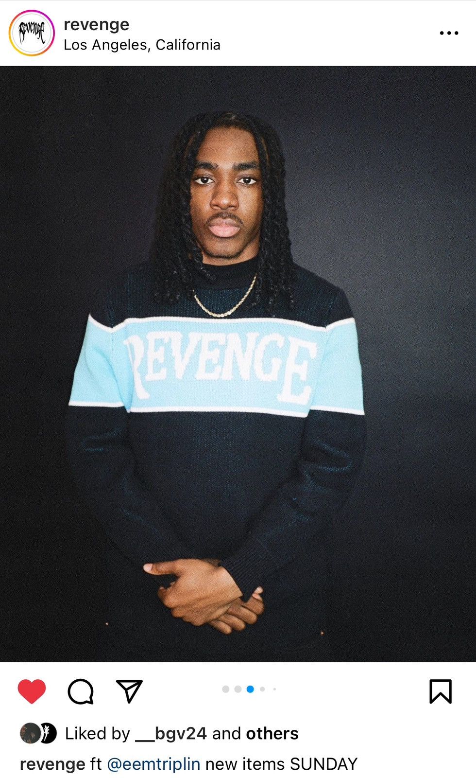 Revenge COLOR BLOCK SPORT KNiT SWEATER POWDER BLUE BANNER LOGO Size US XL / EU 56 / 4 - 11 Thumbnail