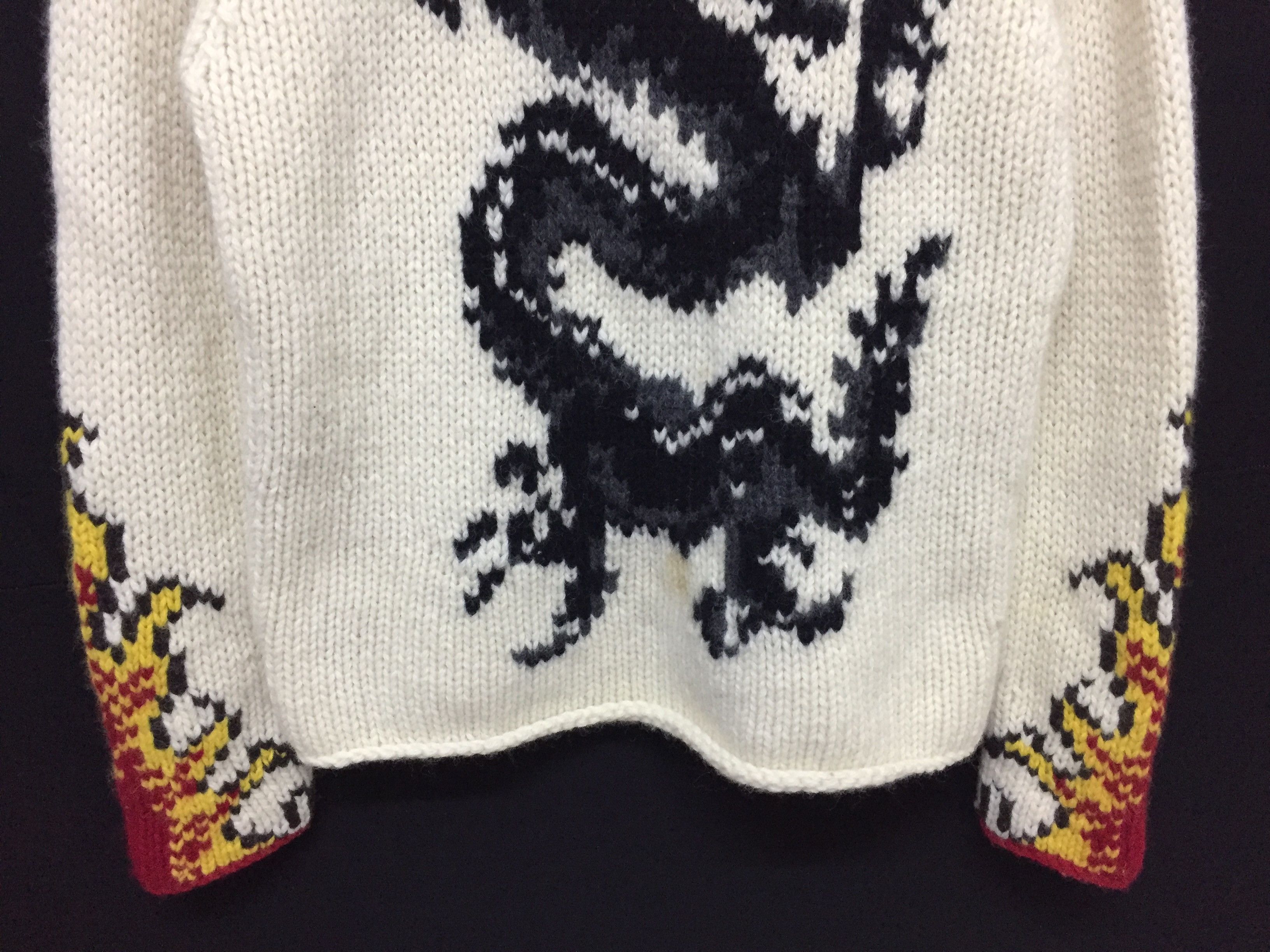 Yoshiyuki Konishi 90's FICCE intarsia Dragon fire flame cable knit Size US M / EU 48-50 / 2 - 5 Thumbnail