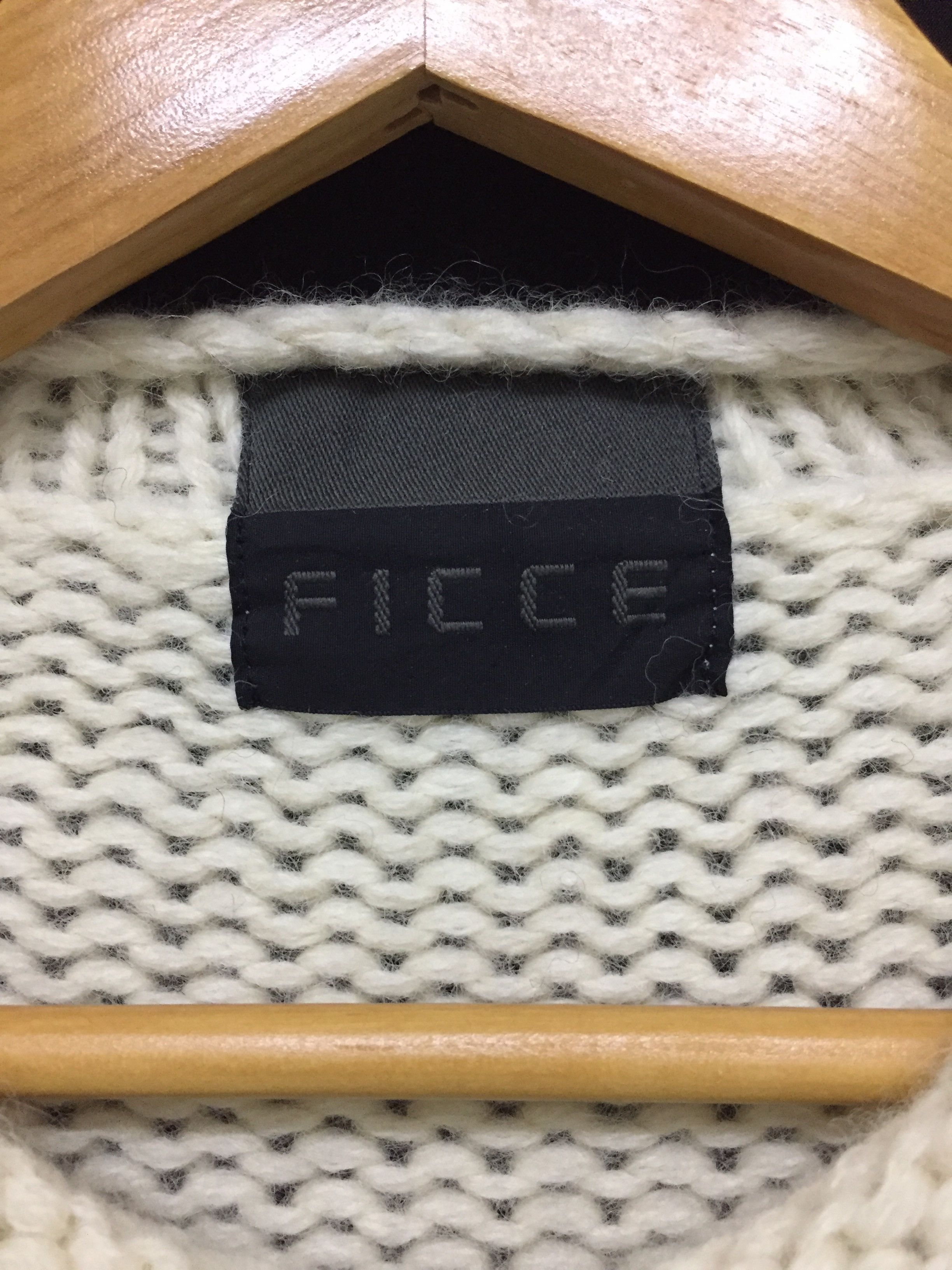 Yoshiyuki Konishi 90's FICCE intarsia Dragon fire flame cable knit Size US M / EU 48-50 / 2 - 12 Thumbnail