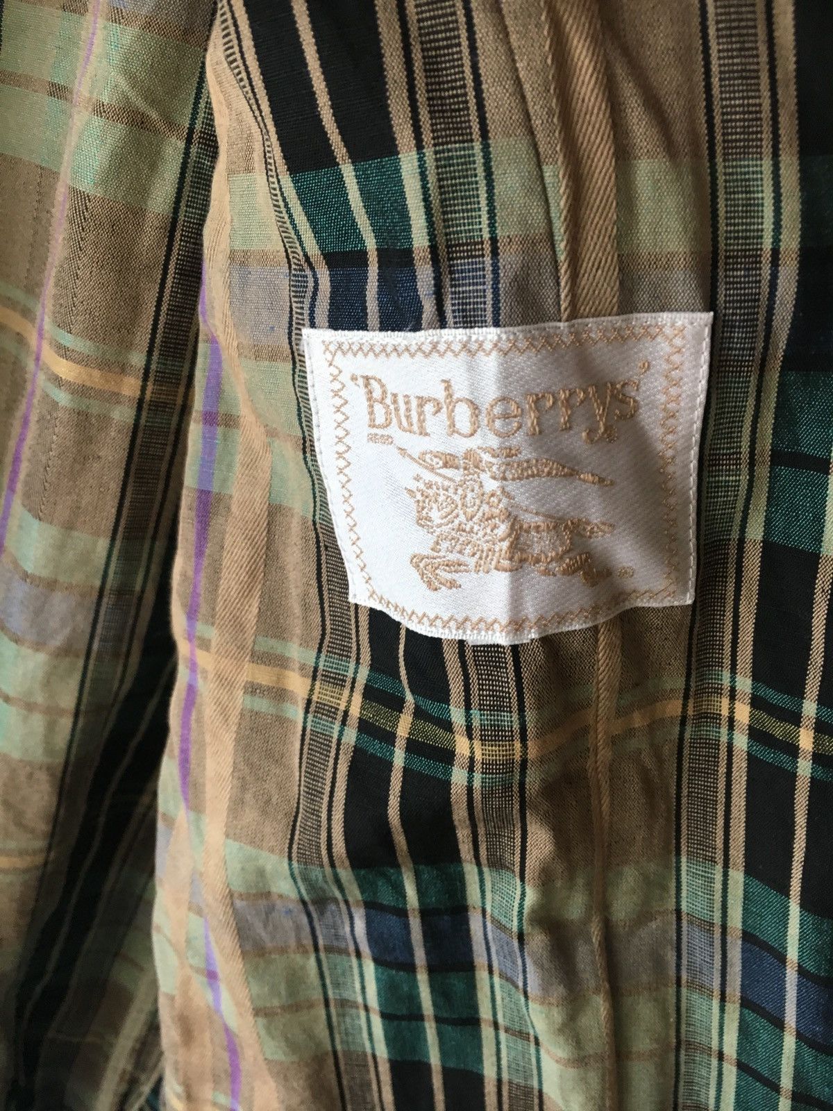 Burberry VINTAGE BURBERRYS BROWN CHECK PLAID BLEZER Size 38S - 5 Thumbnail