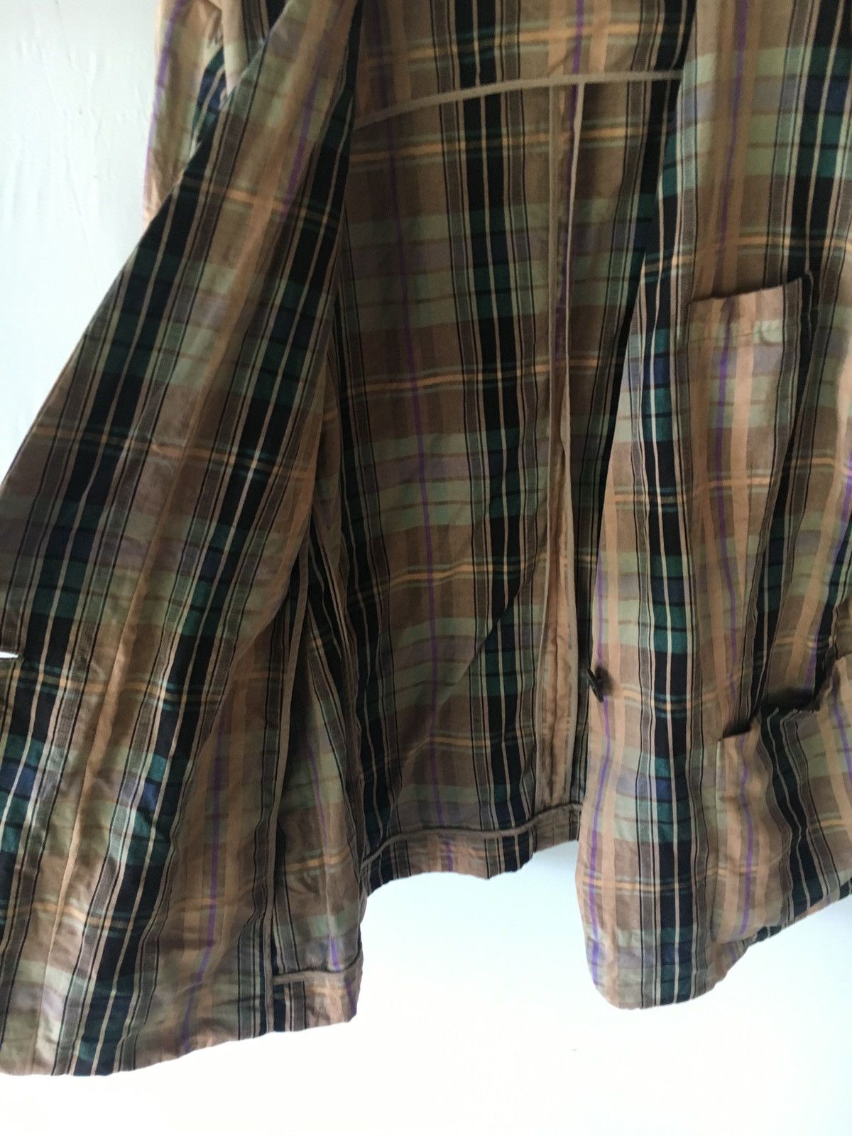 Burberry VINTAGE BURBERRYS BROWN CHECK PLAID BLEZER Size 38S - 7 Thumbnail