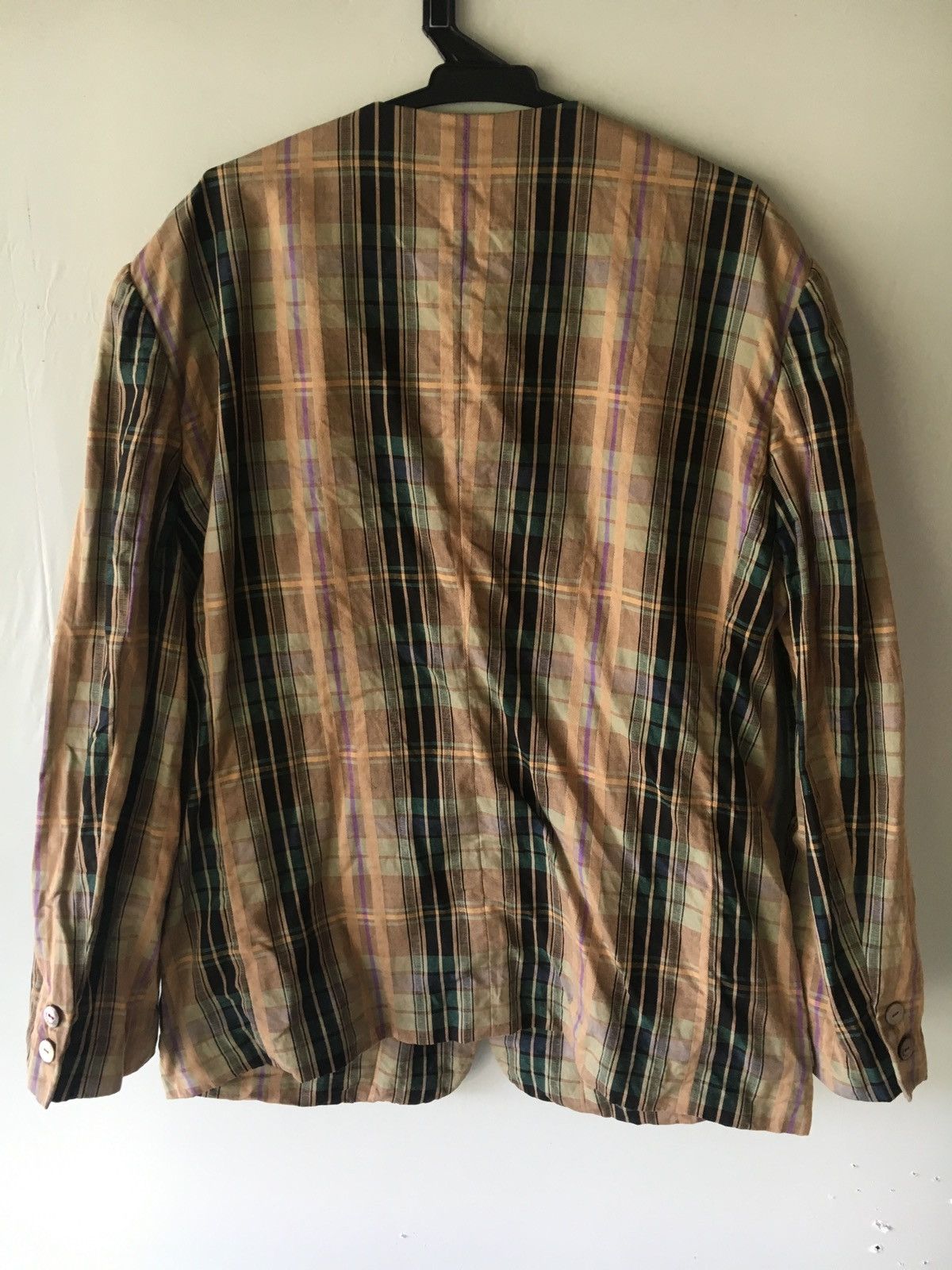Burberry VINTAGE BURBERRYS BROWN CHECK PLAID BLEZER Size 38S - 2 Thumbnail