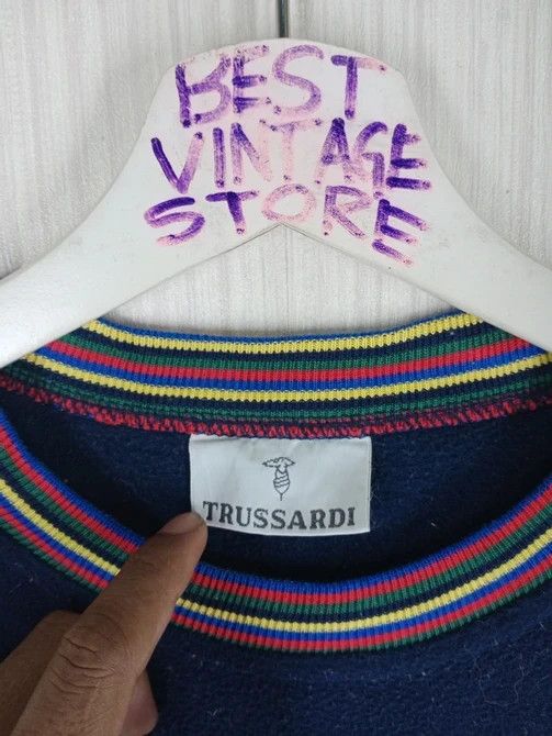 Trussardi × Vintage VINTAGE TRUSSARDI EMBROIDERED RAINBOW BIG LOGO SWEATSHIRT Size US L / EU 52-54 / 3 - 7 Thumbnail