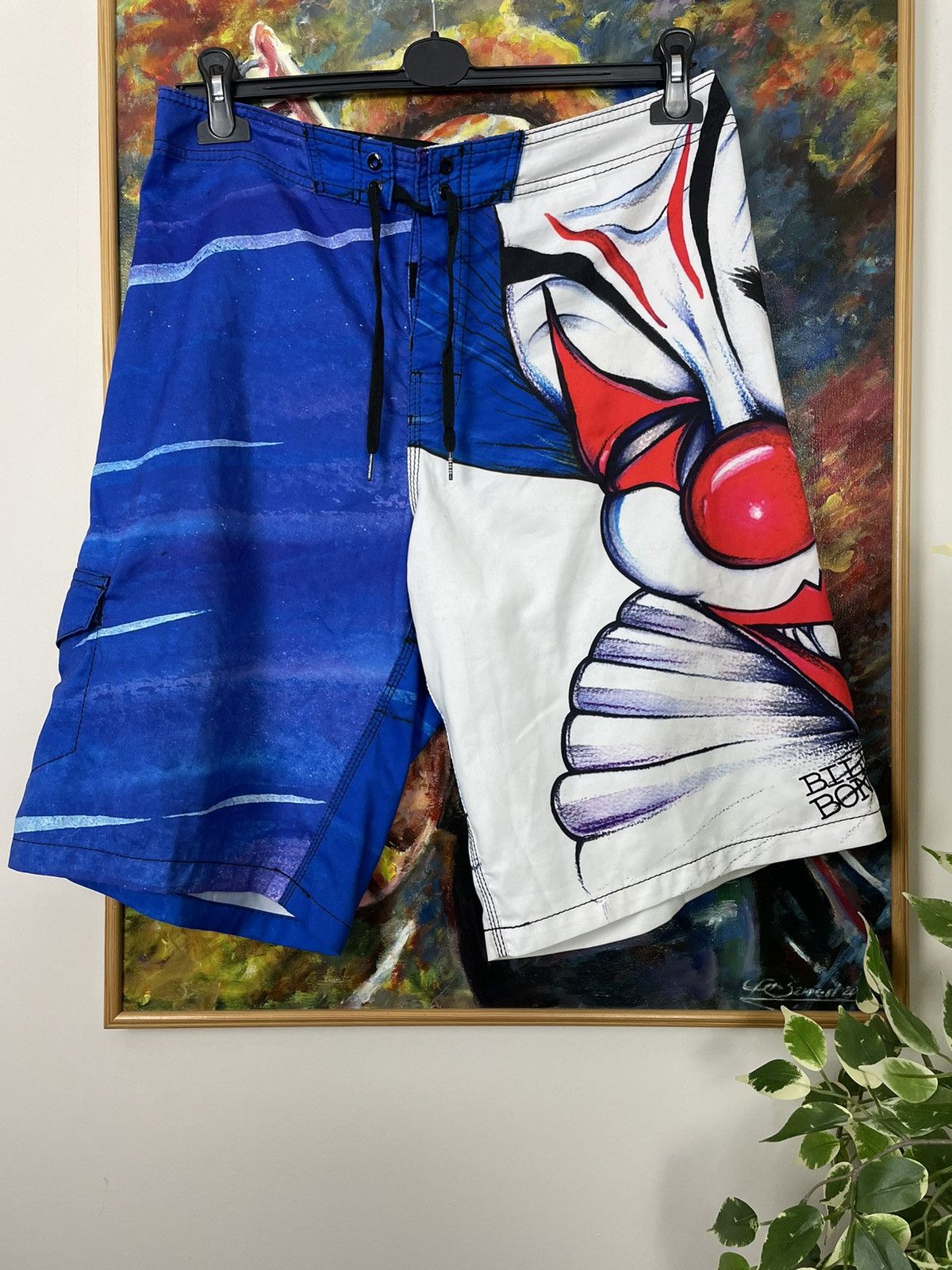 Billabong Vintage Y2k Shorts Clown Print Rare Drip Hype