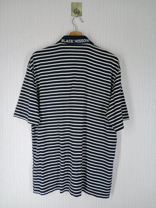 Missoni Vintage Black Missoni Sport Striped Polo Shirt Small Logo Size US L / EU 52-54 / 3 - 4 Thumbnail