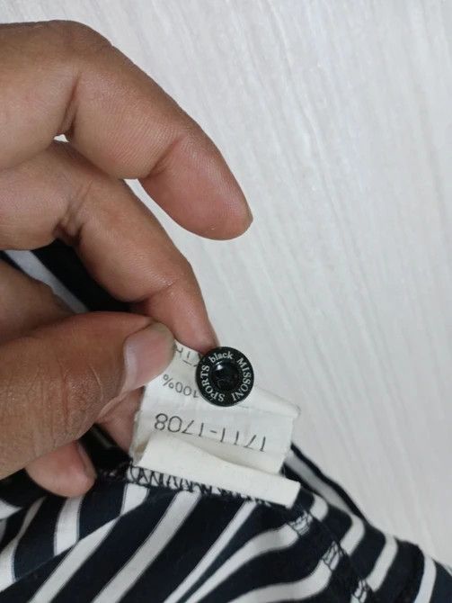 Missoni Vintage Black Missoni Sport Striped Polo Shirt Small Logo Size US L / EU 52-54 / 3 - 6 Thumbnail