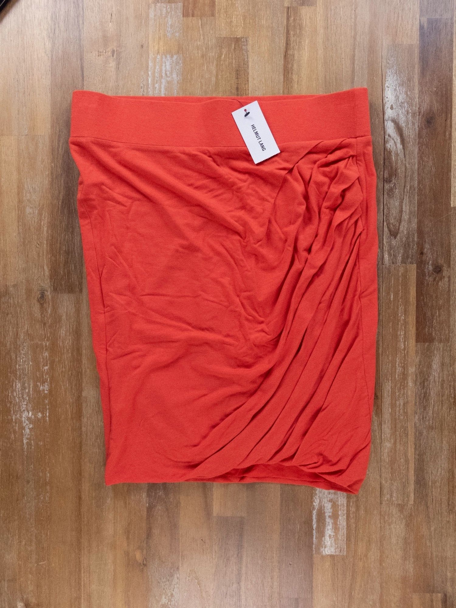 Helmut Lang HELMUT LANG vein red modal wool draped tube skirt Large Size 30" / US 8 / IT 44 - 4 Thumbnail