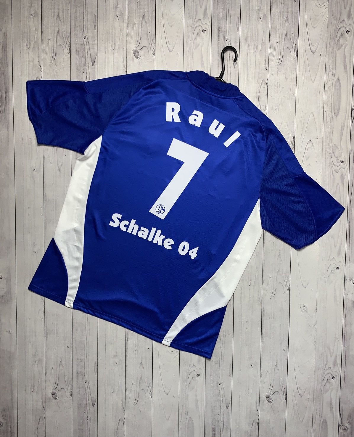 image of Adidas x Soccer Jersey Vintage Soccer Jersey Shalke 04 Raul 7 Size XL in Blue, Men's