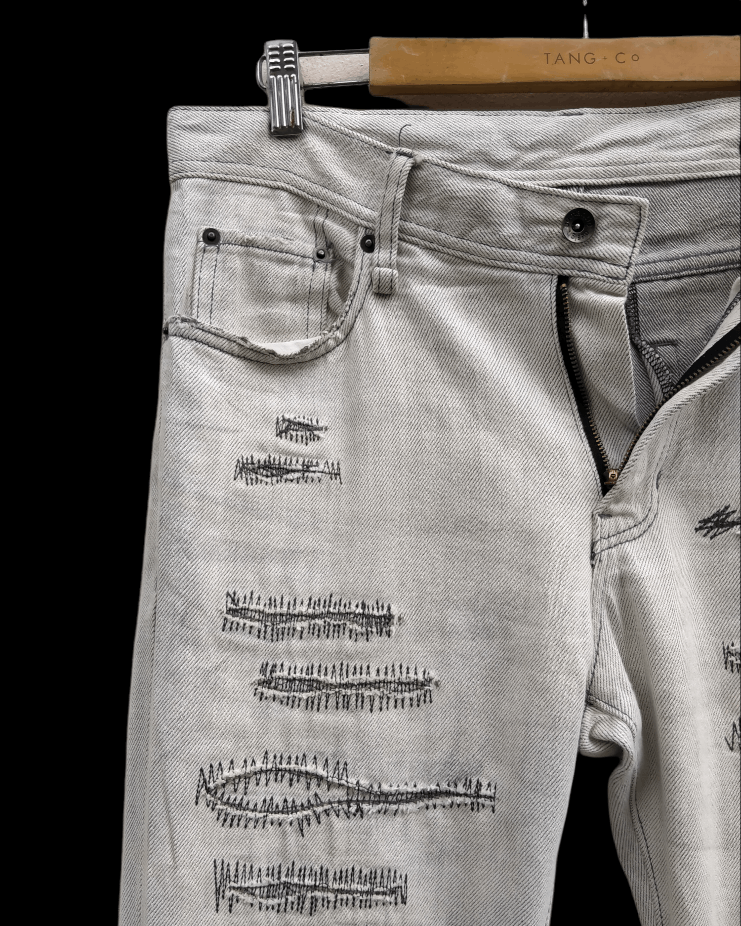 Hysteric Glamour Rare!! Vtg Semantic Design Distressed Boro Stitching Denim Size US 32 / EU 48 - 5 Thumbnail