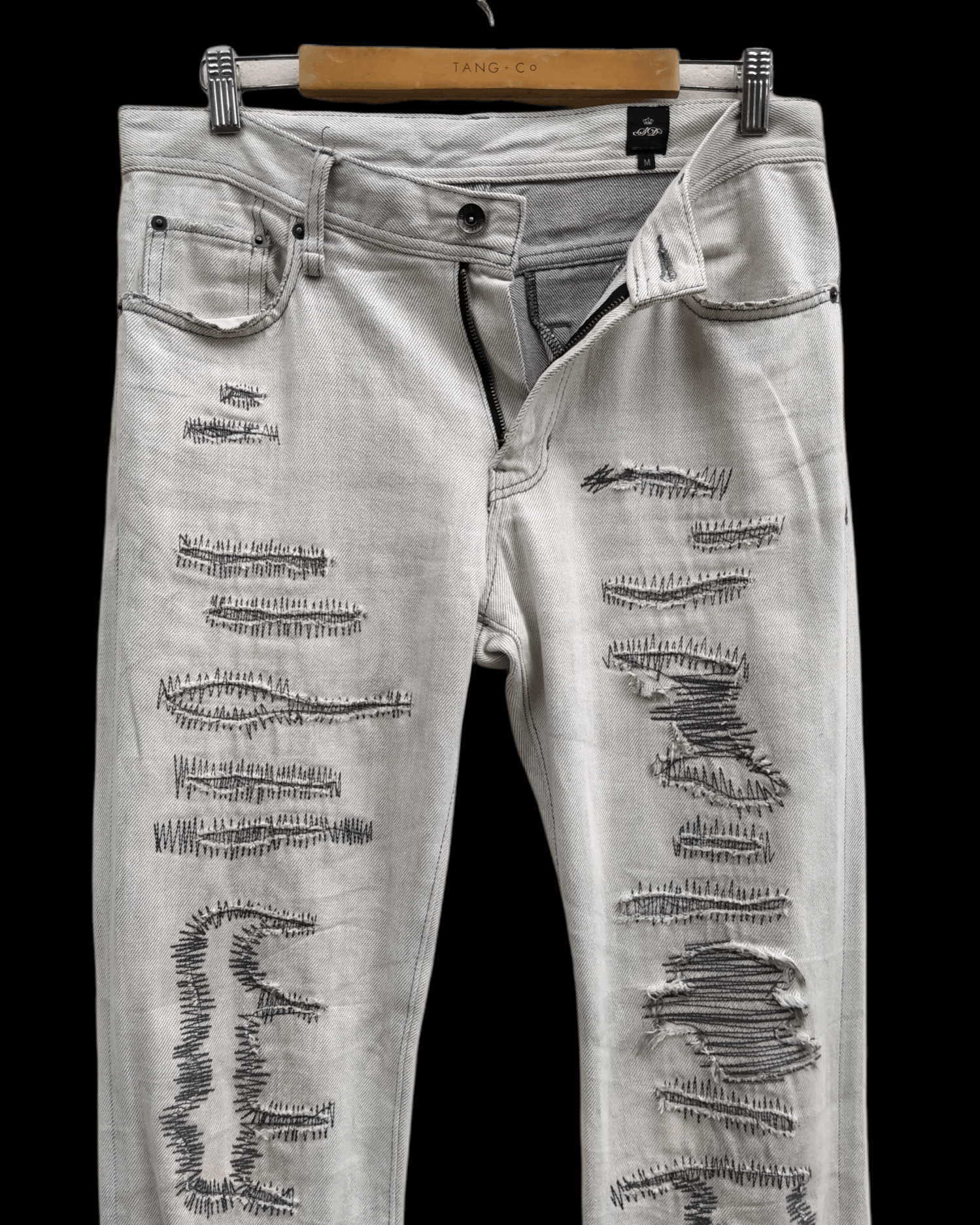 Hysteric Glamour Rare!! Vtg Semantic Design Distressed Boro Stitching Denim Size US 32 / EU 48 - 2 Thumbnail