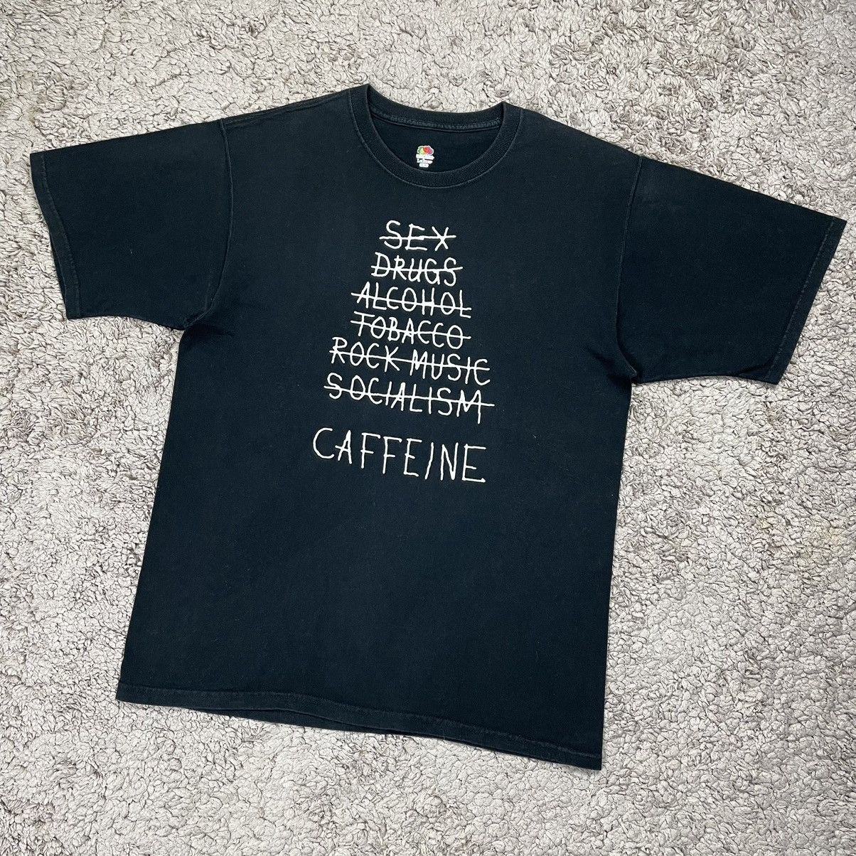 Vintage Farley’s Wording Caffeine is Life T-shirt Size US L / EU 52-54 / 3 - 4 Thumbnail