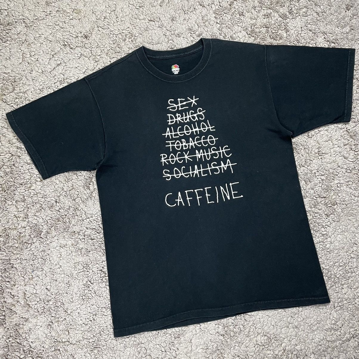Vintage Farley’s Wording Caffeine is Life T-shirt Size US L / EU 52-54 / 3 - 3 Thumbnail