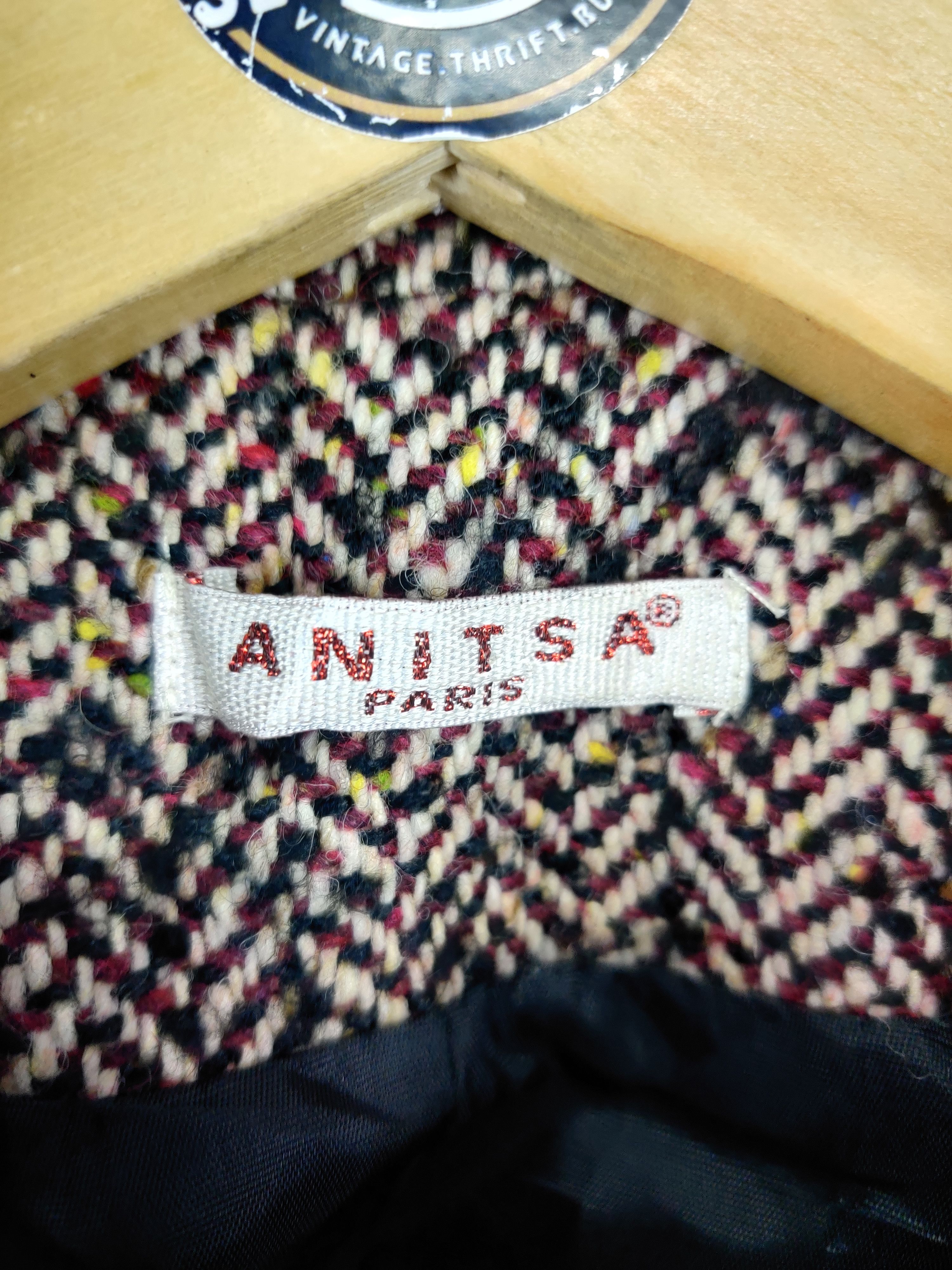Designer Vintage Anista Paris Wool Cropped Jacket Size M / US 6-8 / IT 42-44 - 7 Thumbnail