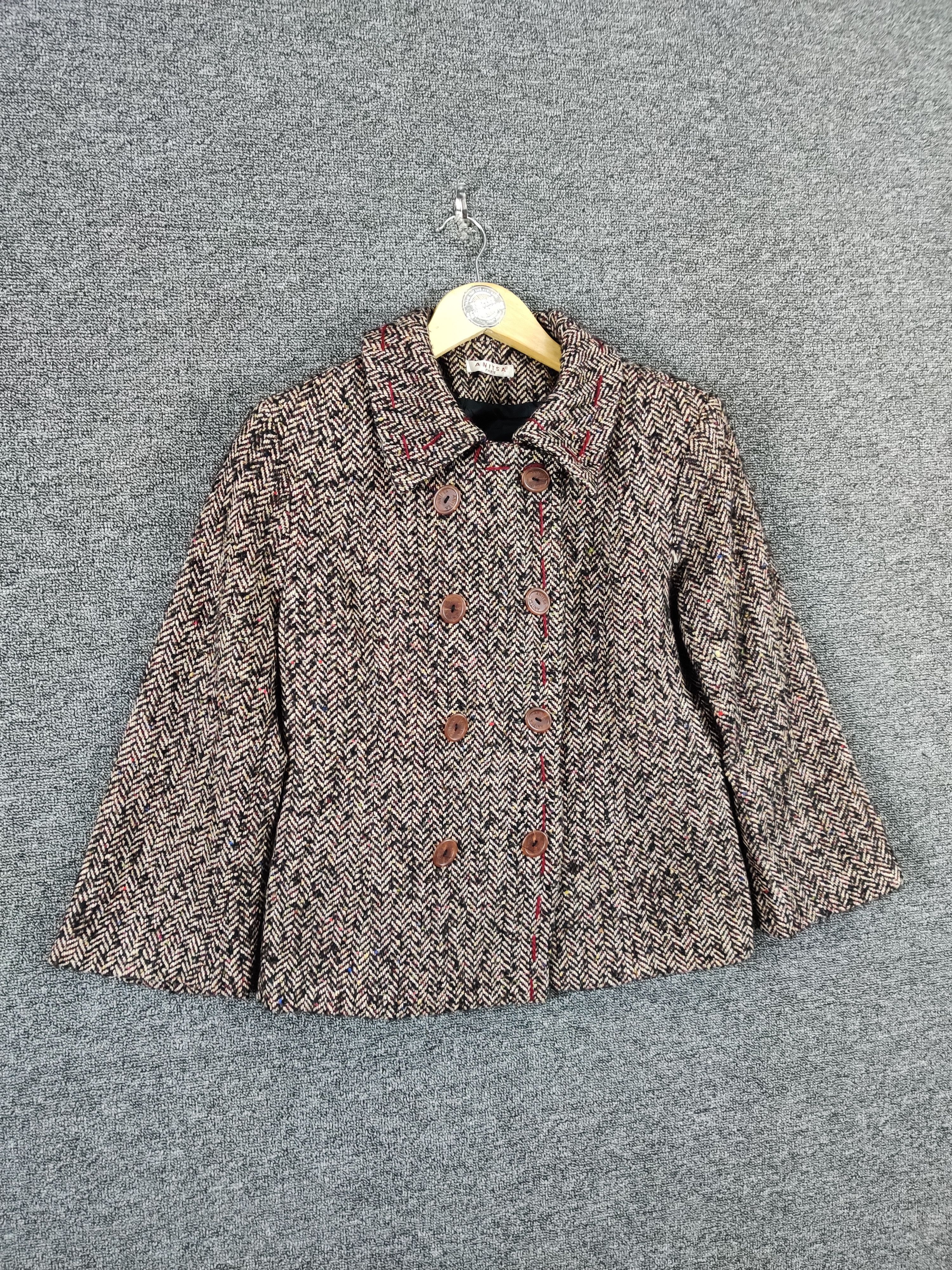 Designer Vintage Anista Paris Wool Cropped Jacket Size M / US 6-8 / IT 42-44 - 5 Thumbnail