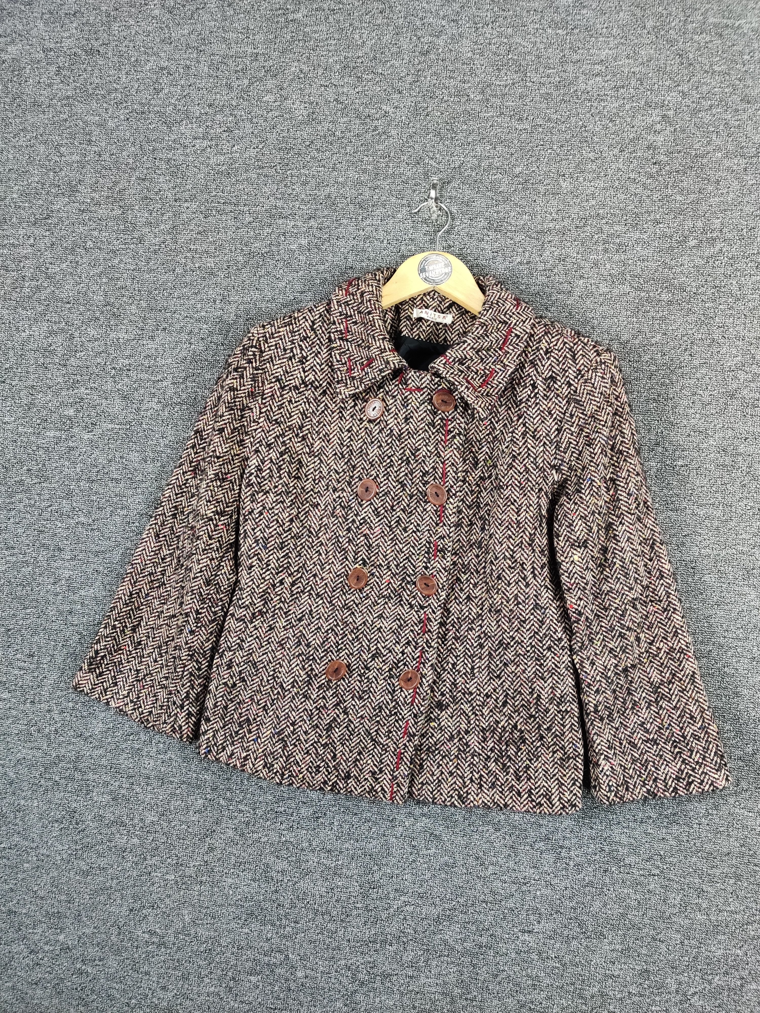 Designer Vintage Anista Paris Wool Cropped Jacket Size M / US 6-8 / IT 42-44 - 2 Thumbnail