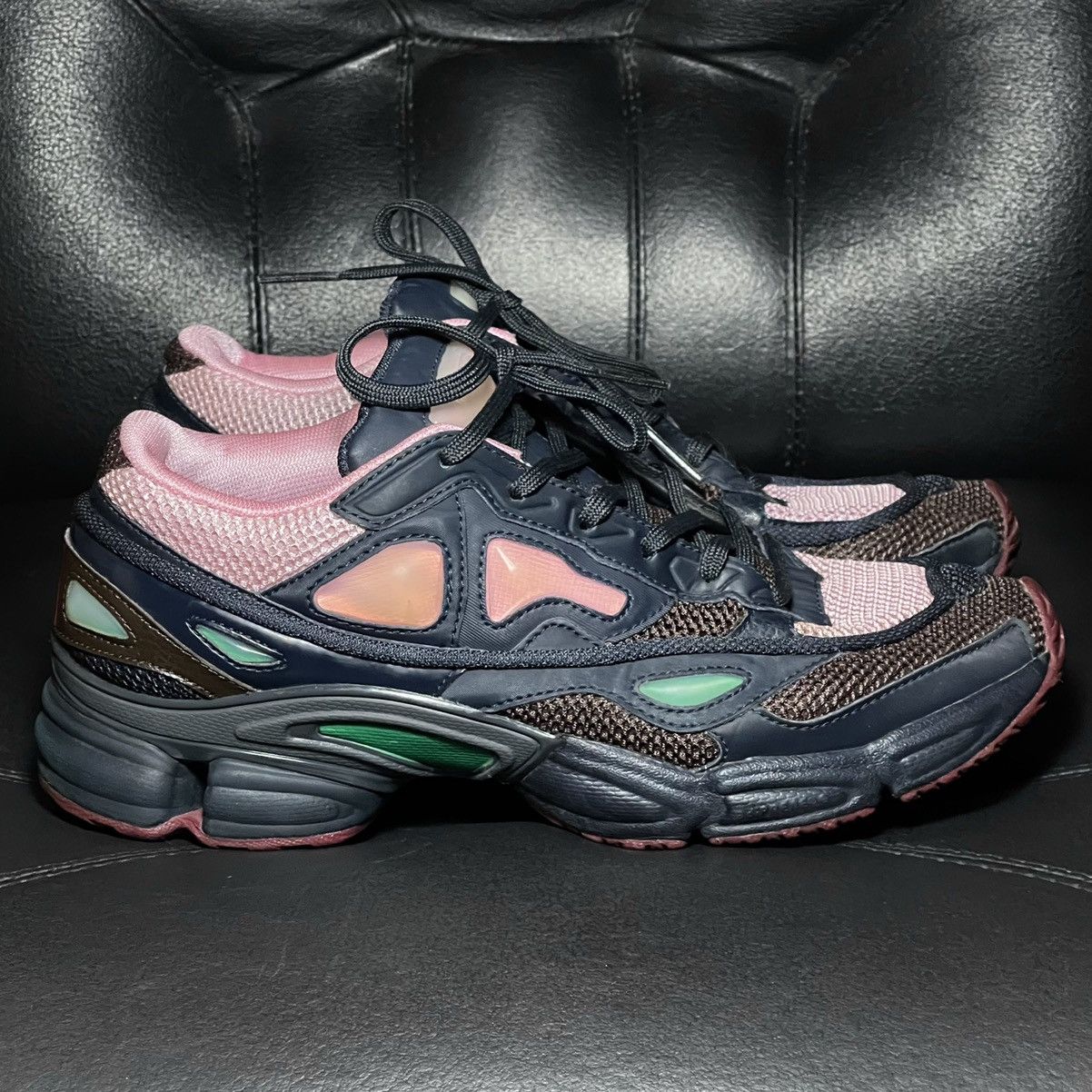 Pre-owned Adidas Originals Adidas Raf Simons Ozweego Dark Marine Shoes In Pink