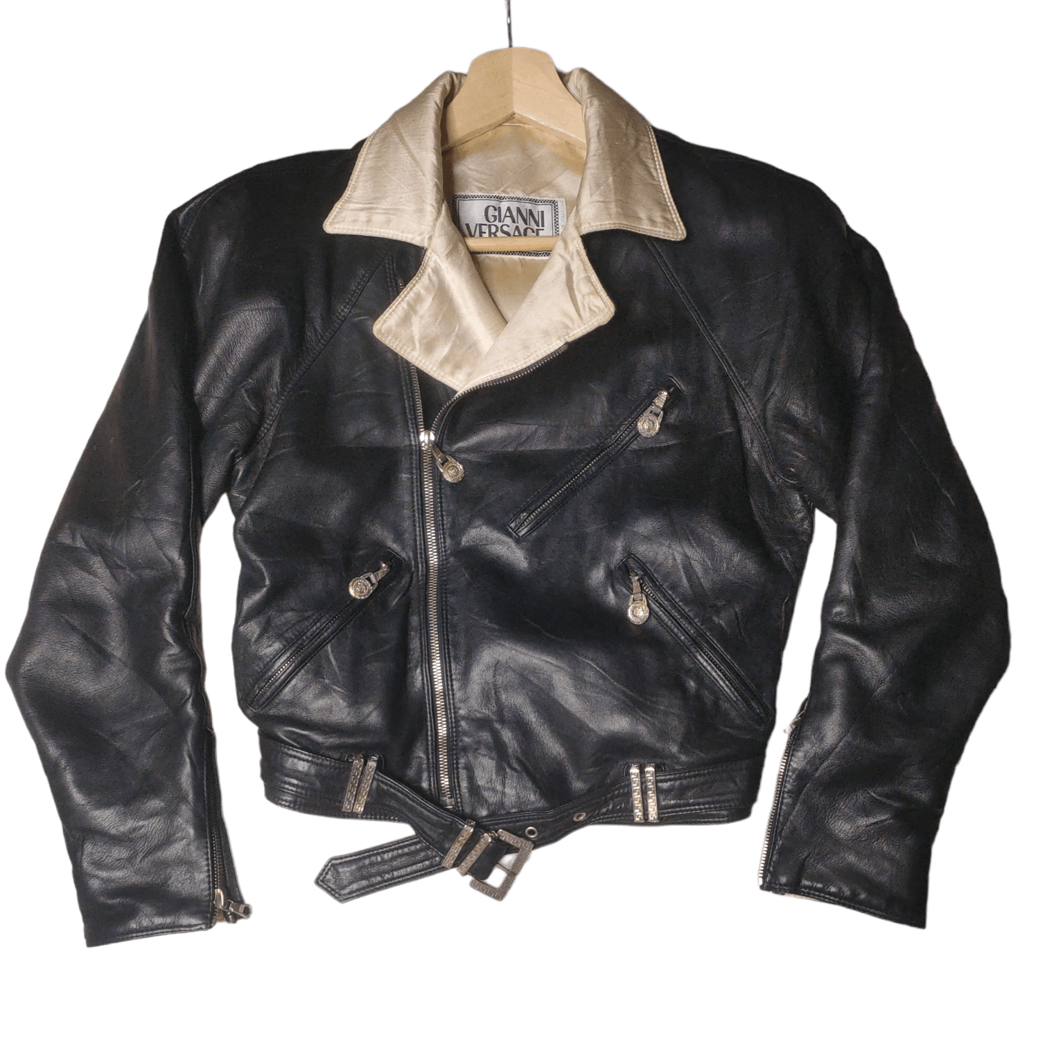 Versace 💥OFFER 💥 Gianni Versace 80s Leather Jacket Size XS / US 0-2 / IT 36-38 - 1 Thumbnail