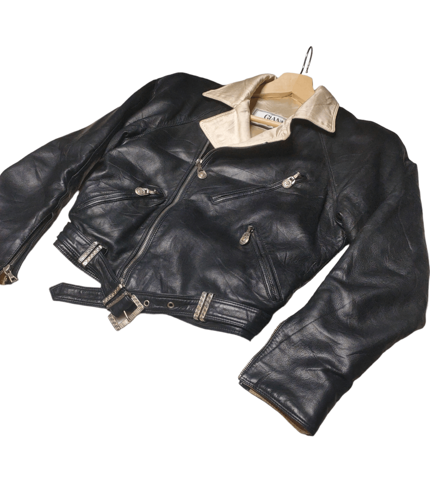 Versace 💥OFFER 💥 Gianni Versace 80s Leather Jacket Size XS / US 0-2 / IT 36-38 - 4 Thumbnail
