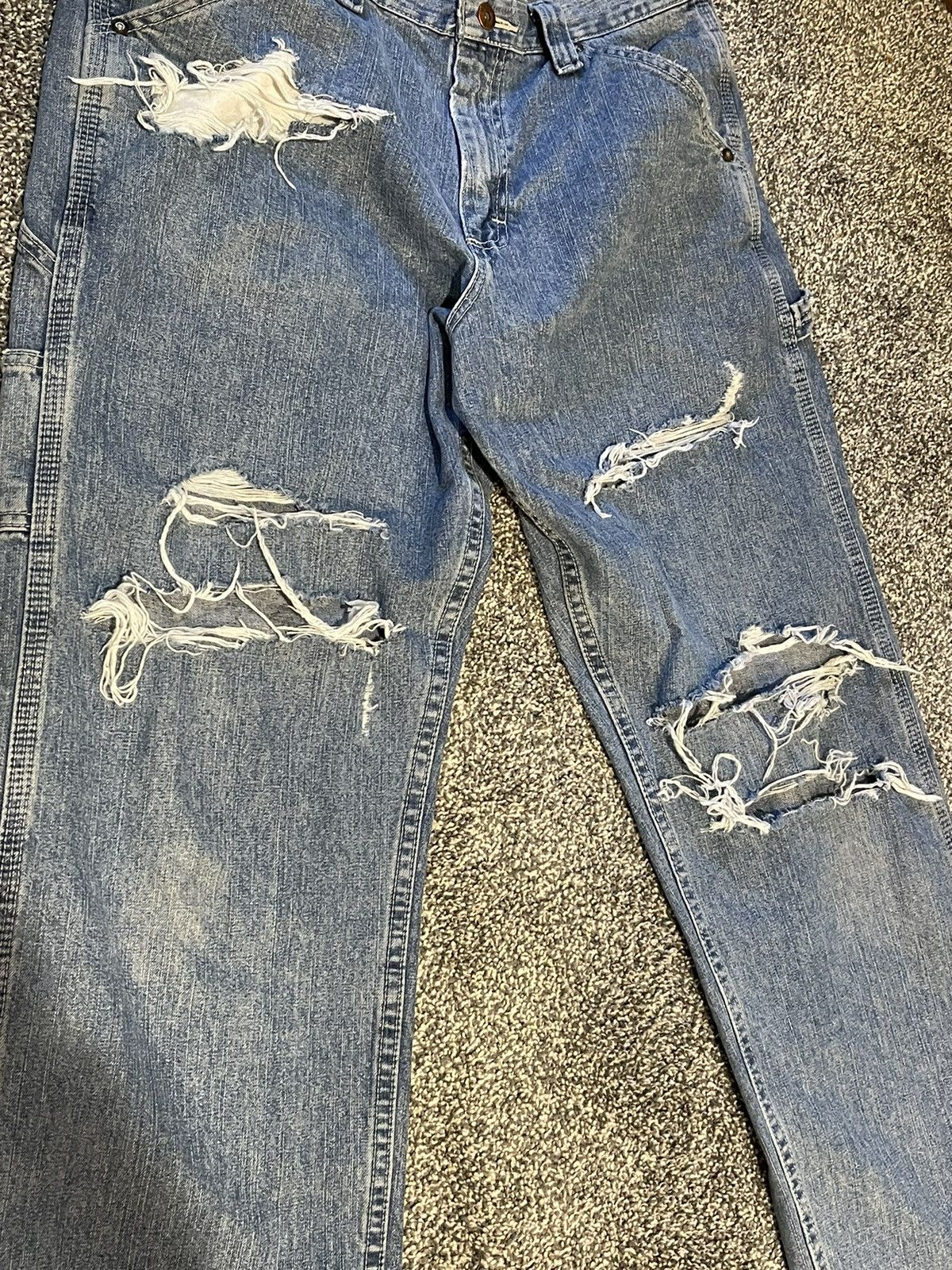 Lee × Vintage Vintage Lee Distressed Baggy Carpenter Denim Size US 34 / EU 50 - 6 Thumbnail