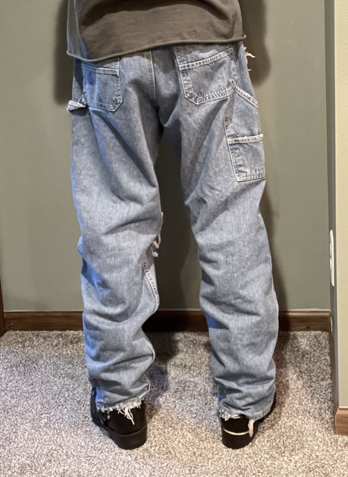 Lee × Vintage Vintage Lee Distressed Baggy Carpenter Denim Size US 34 / EU 50 - 4 Thumbnail