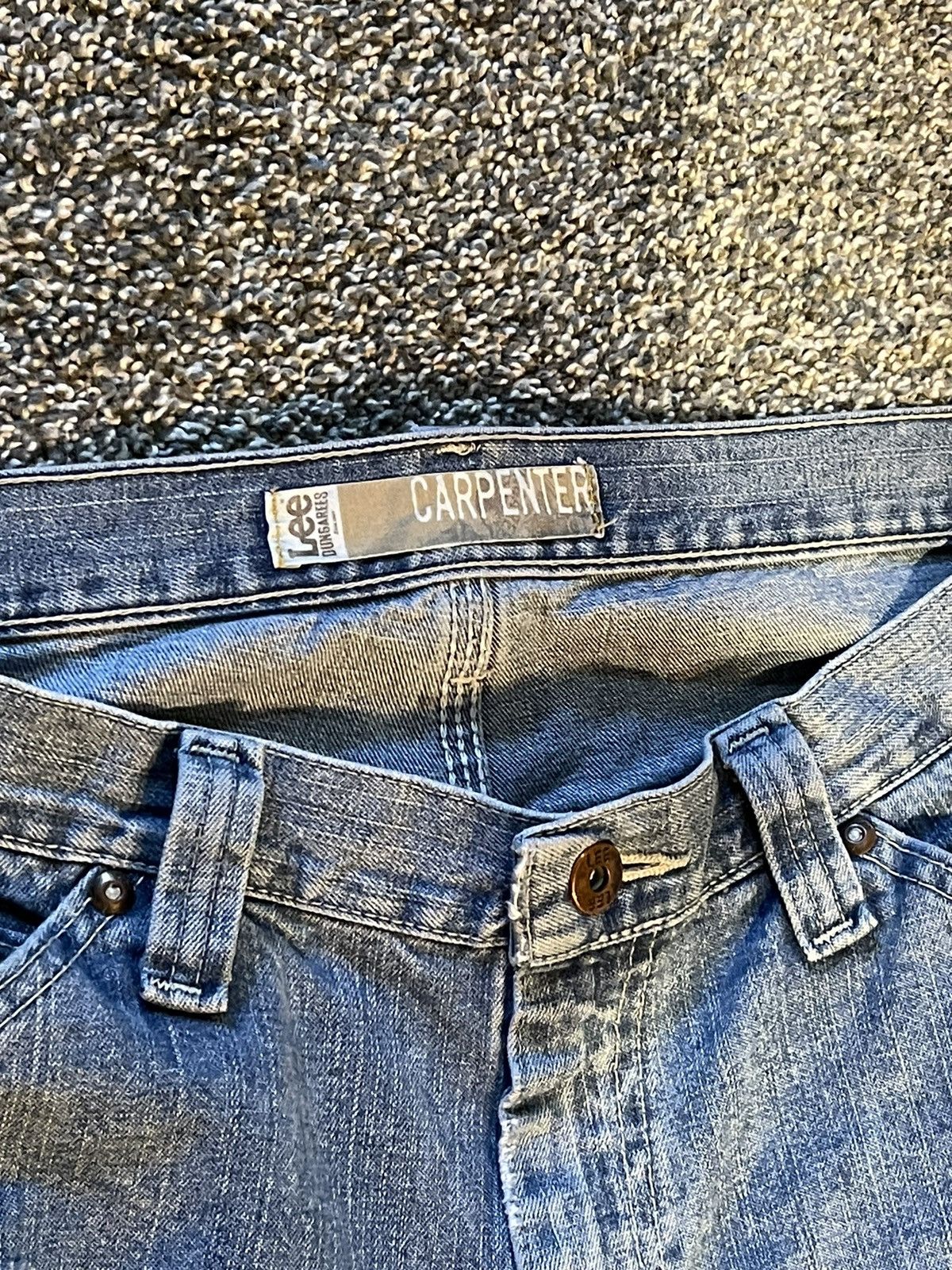 Lee × Vintage Vintage Lee Distressed Baggy Carpenter Denim Size US 34 / EU 50 - 7 Thumbnail